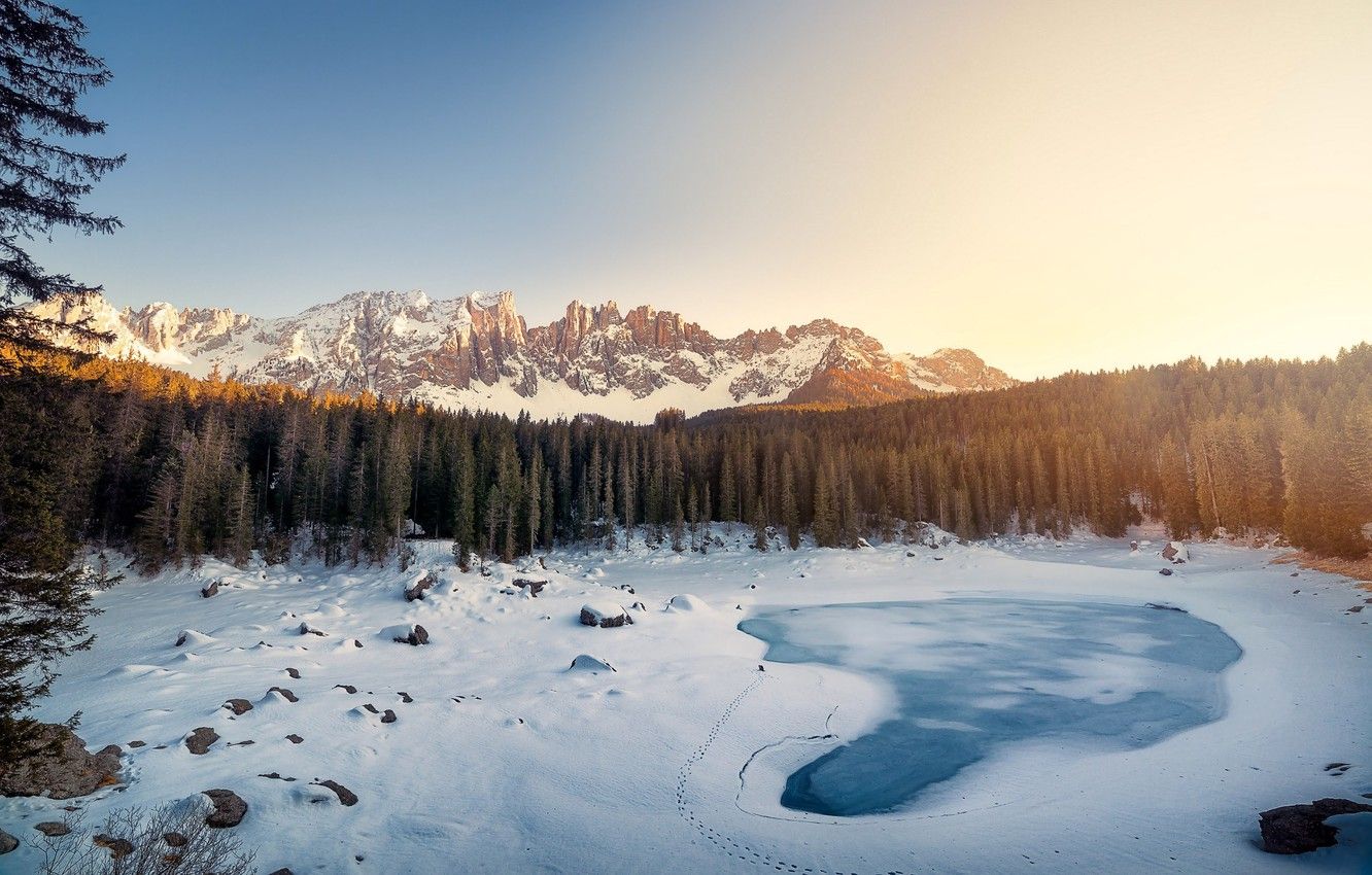 Wallpaper winter, snow, mountains, ate, Italy, The Dolomites