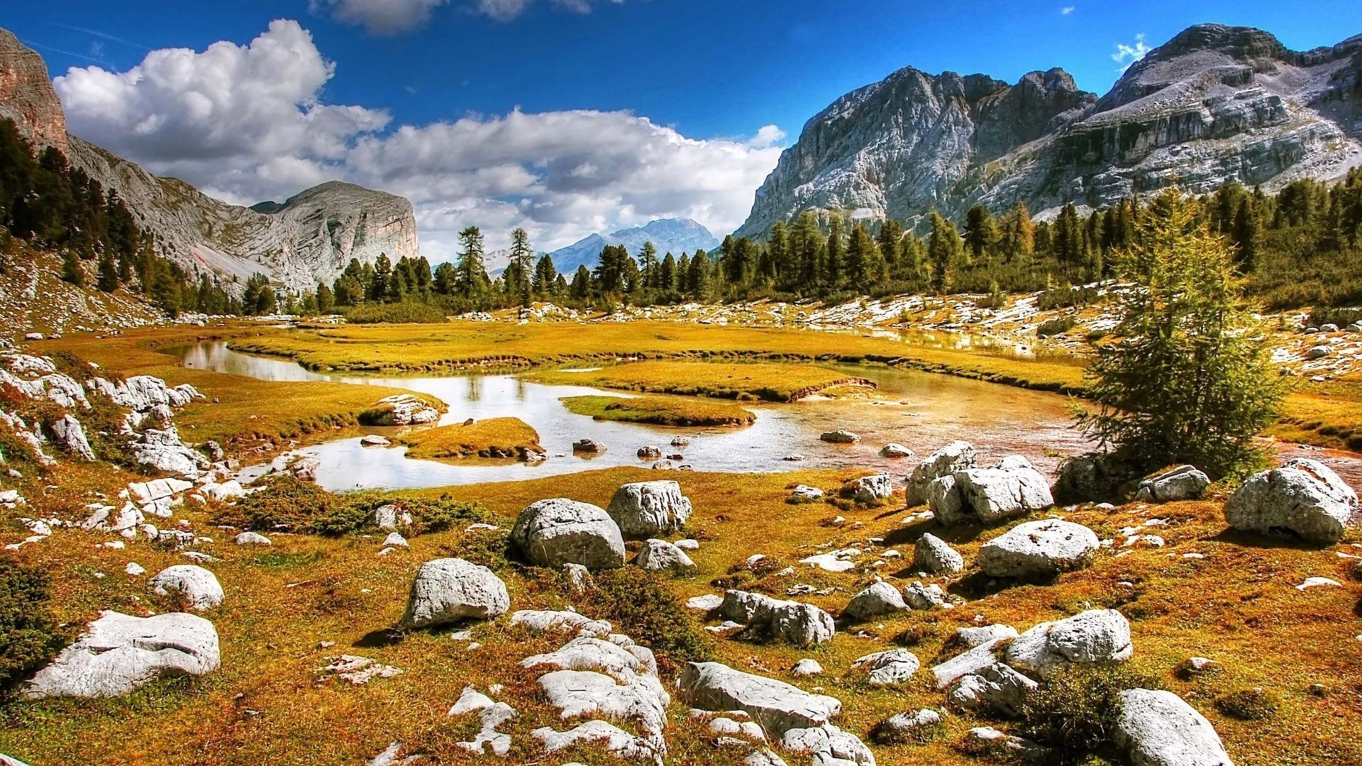 Alpine Dolomites South Tyrol Mountains In Italy Summer Landscape