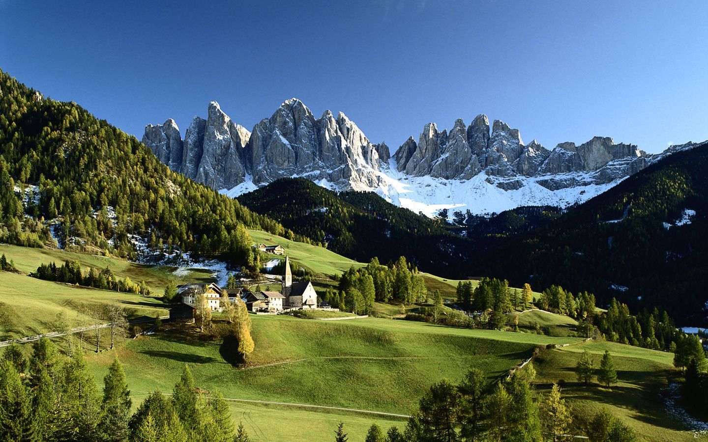 Dolomite Range near Toblach, Italy, South Tirol, Europe. Scenery
