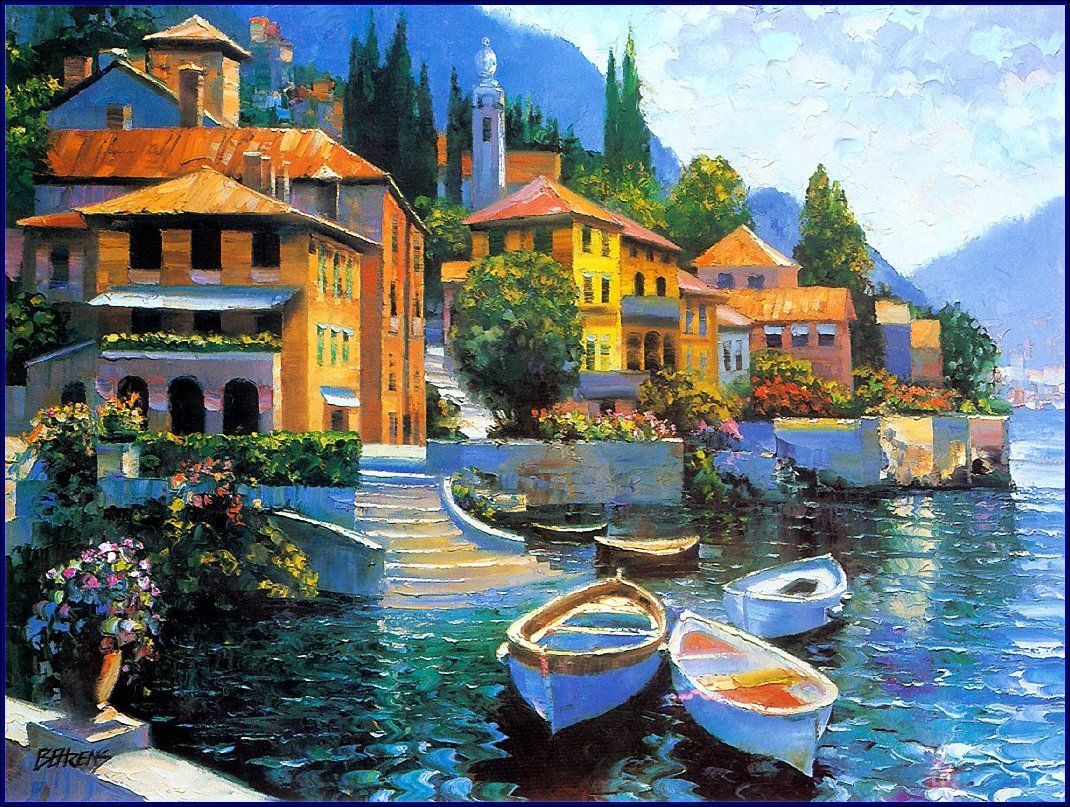 italian village. Como gölü, Resimler, Resim