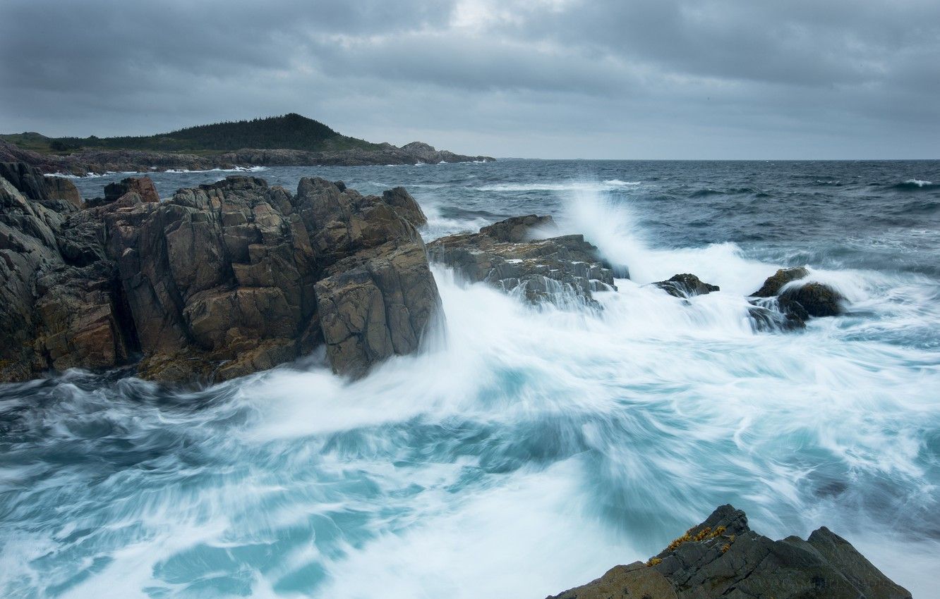 Wallpaper the ocean, rocks, coast, Canada, Canada, The Atlantic