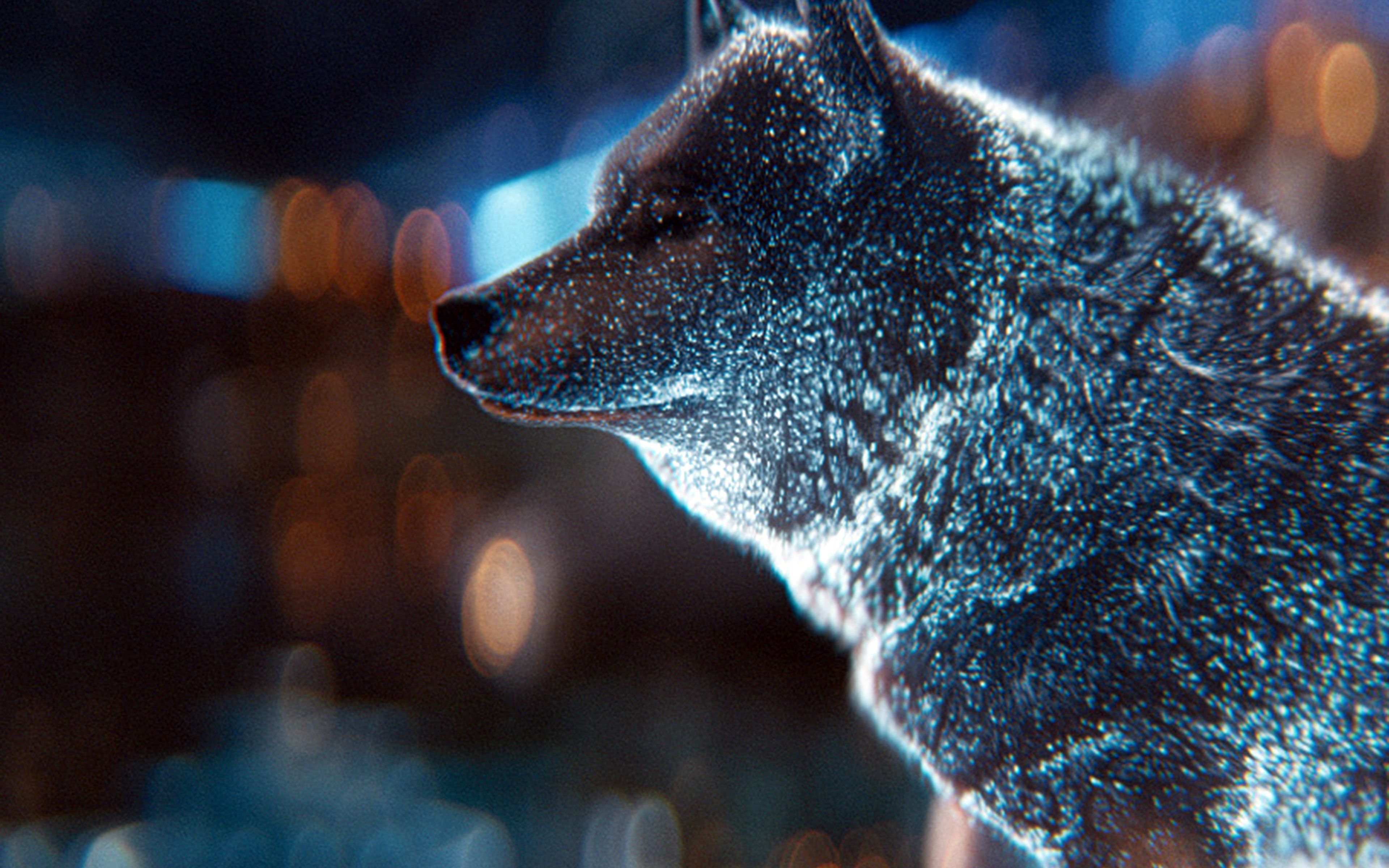 Wolf Digital Dot Art Wallpaper