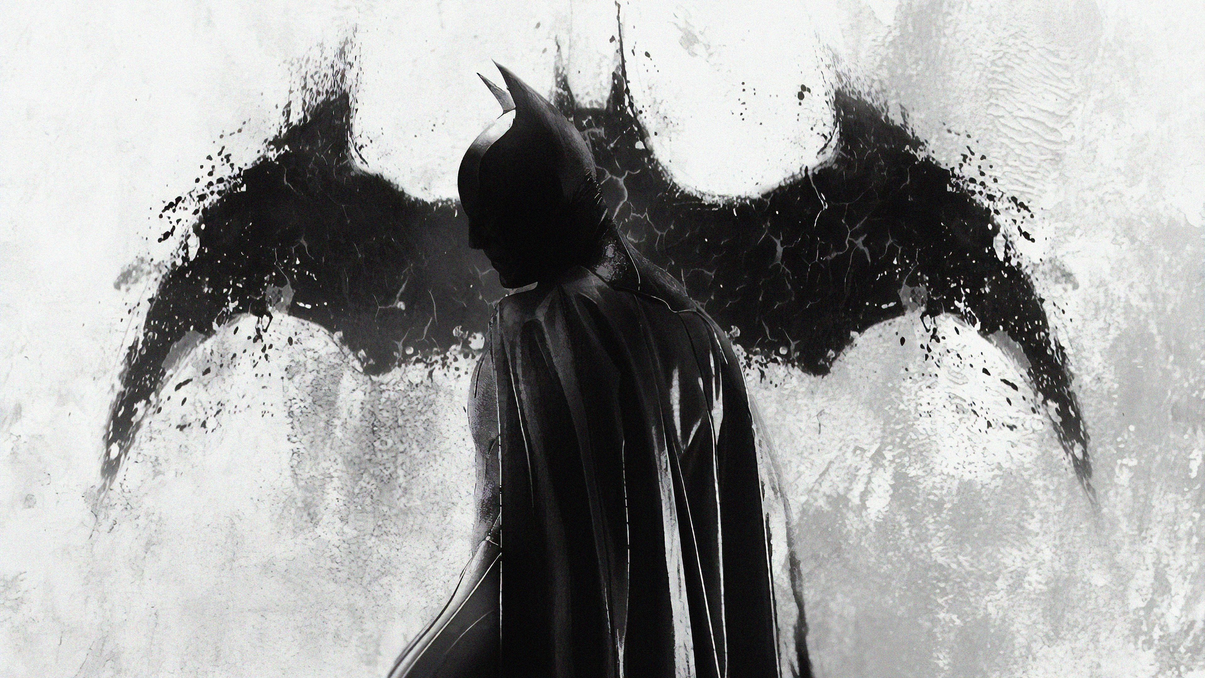 4k Batman Monochrome 320x568 Resolution HD 4k Wallpaper