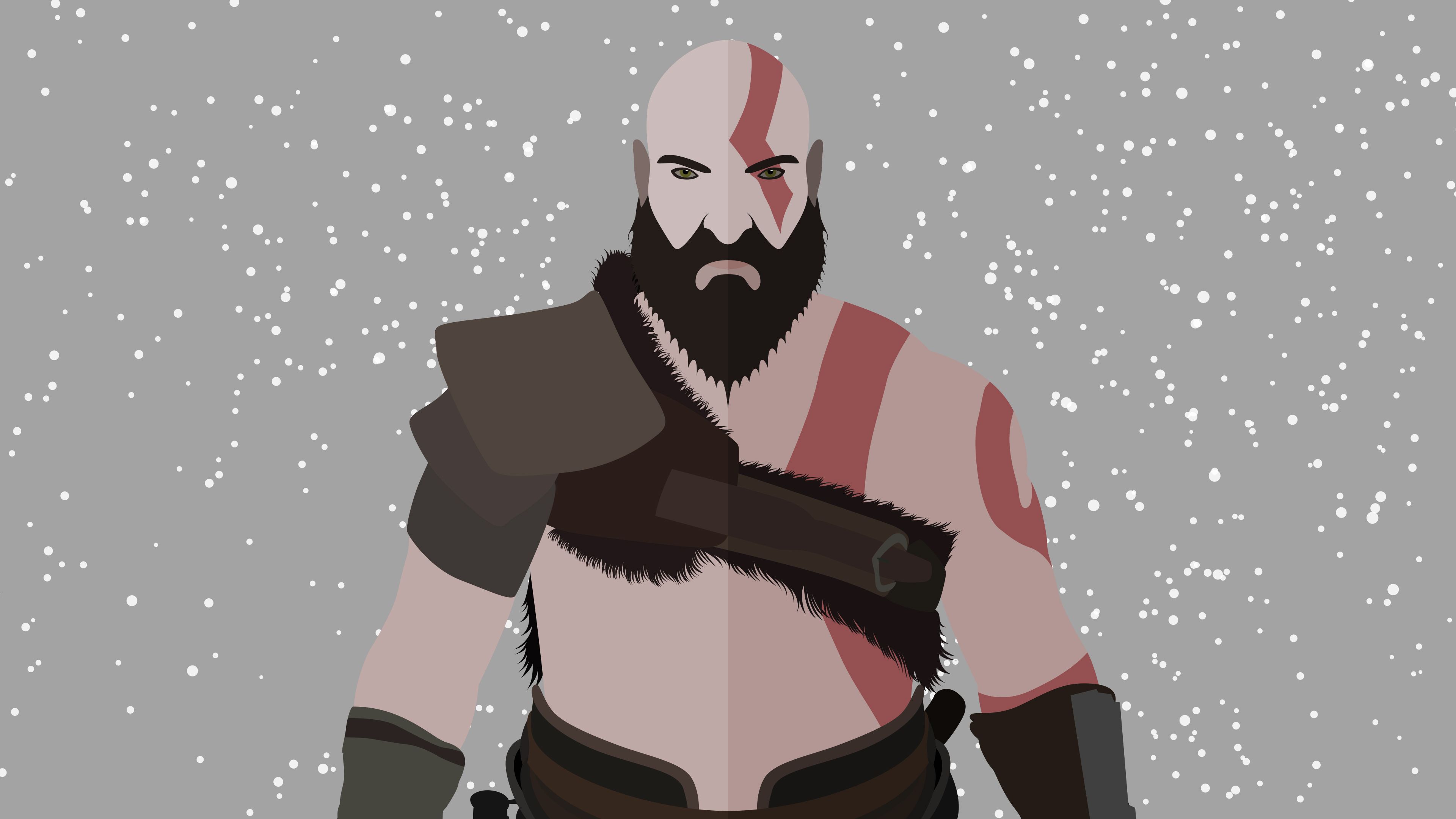 God Of War Kratos Minimalist 4k, HD Games, 4k Wallpaper, Image