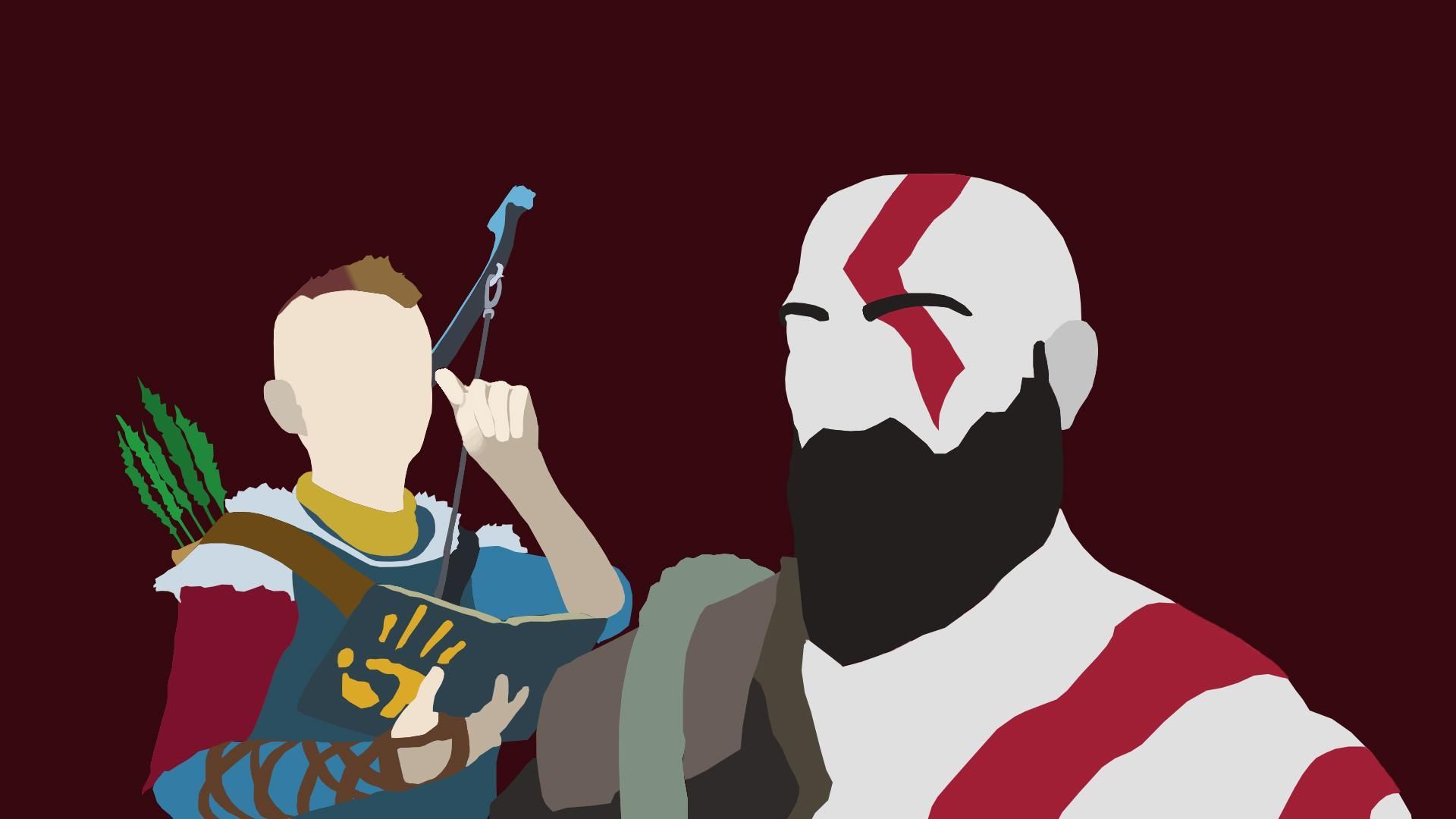 I made a minimalist wallpaper of Kratos and Atreus from God of War