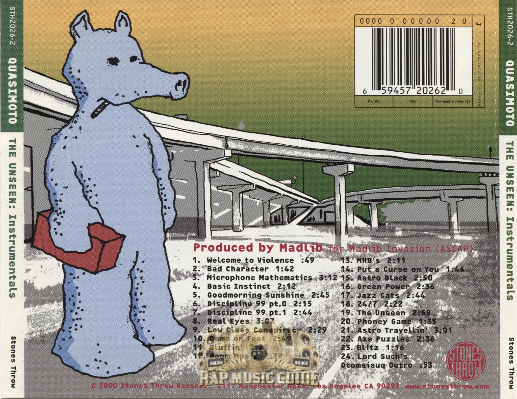 Quasimoto Unseen: Instrumentals: CD. Rap Music Guide