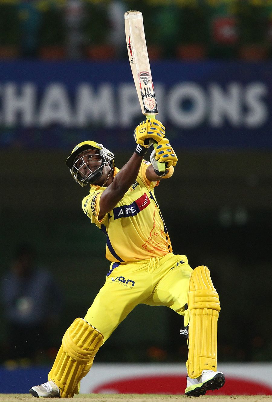 Dwayne Bravo hit his trademark sixes over extra cover during a