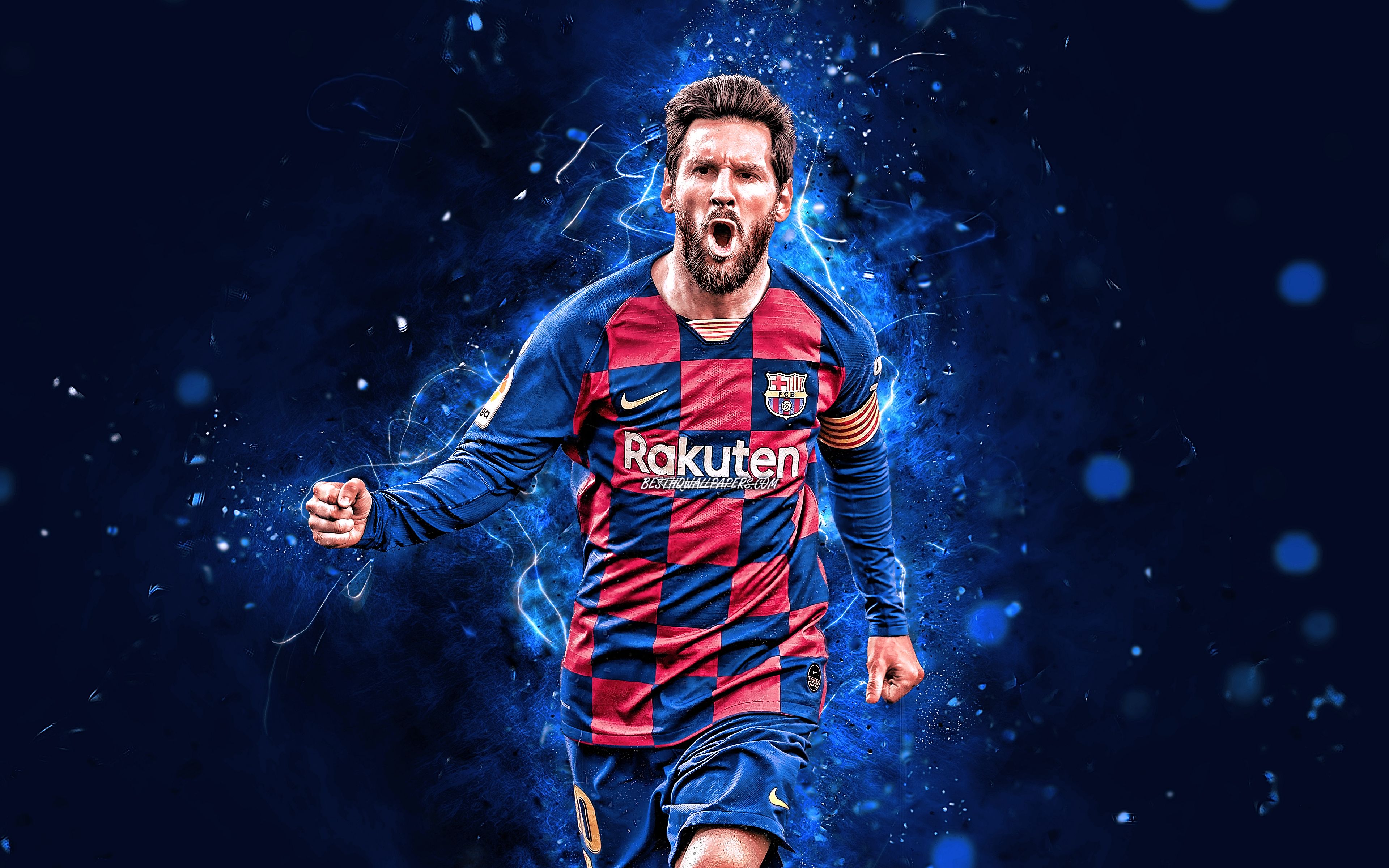 Download wallpaper 4k, Lionel Messi, Barcelona FC