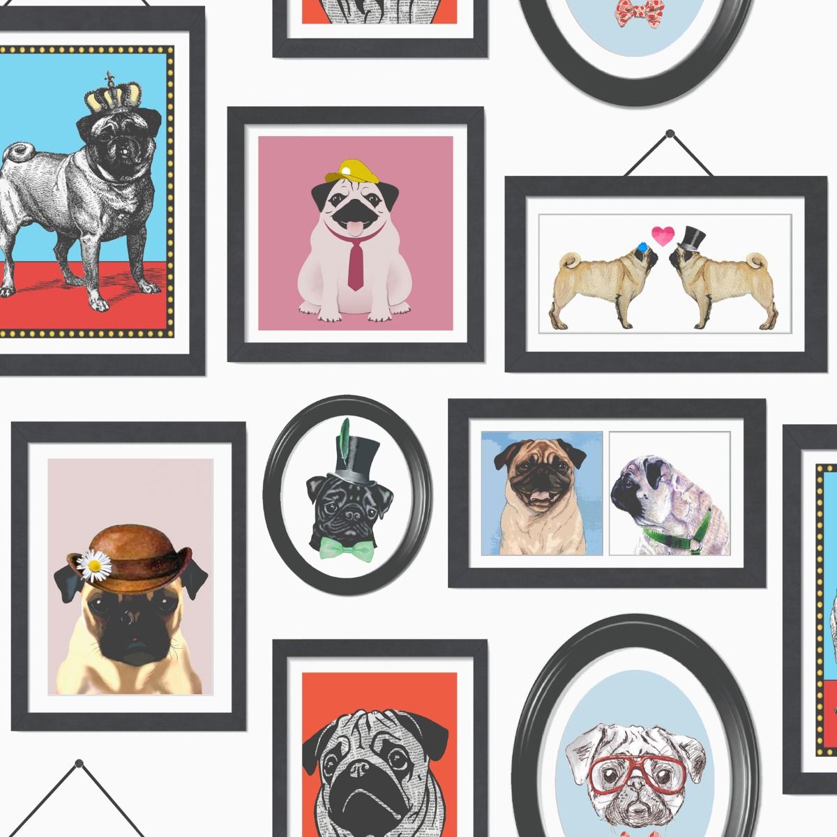 A Pug's Life Pug Frames Wallpaper