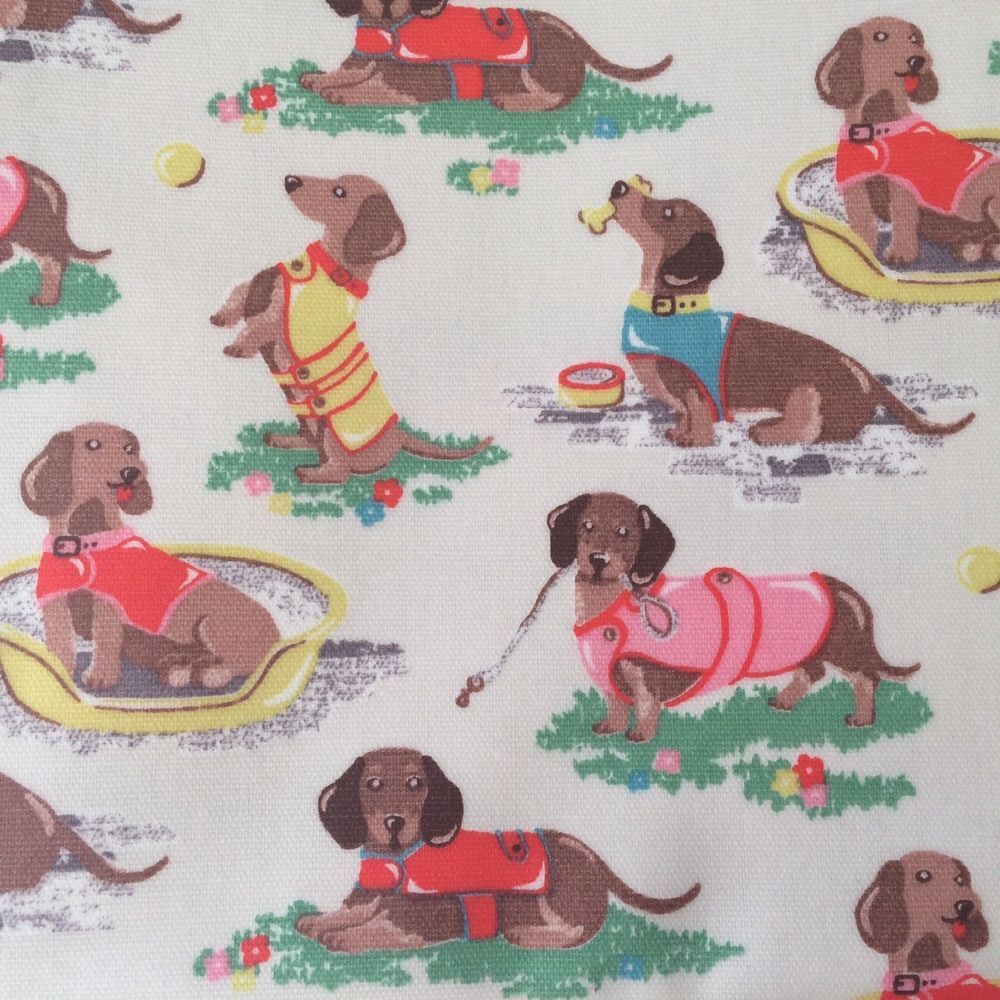 Cath Kidston Sausage Dogs Oilcloth, Dacshund theme, tablecloth PVC
