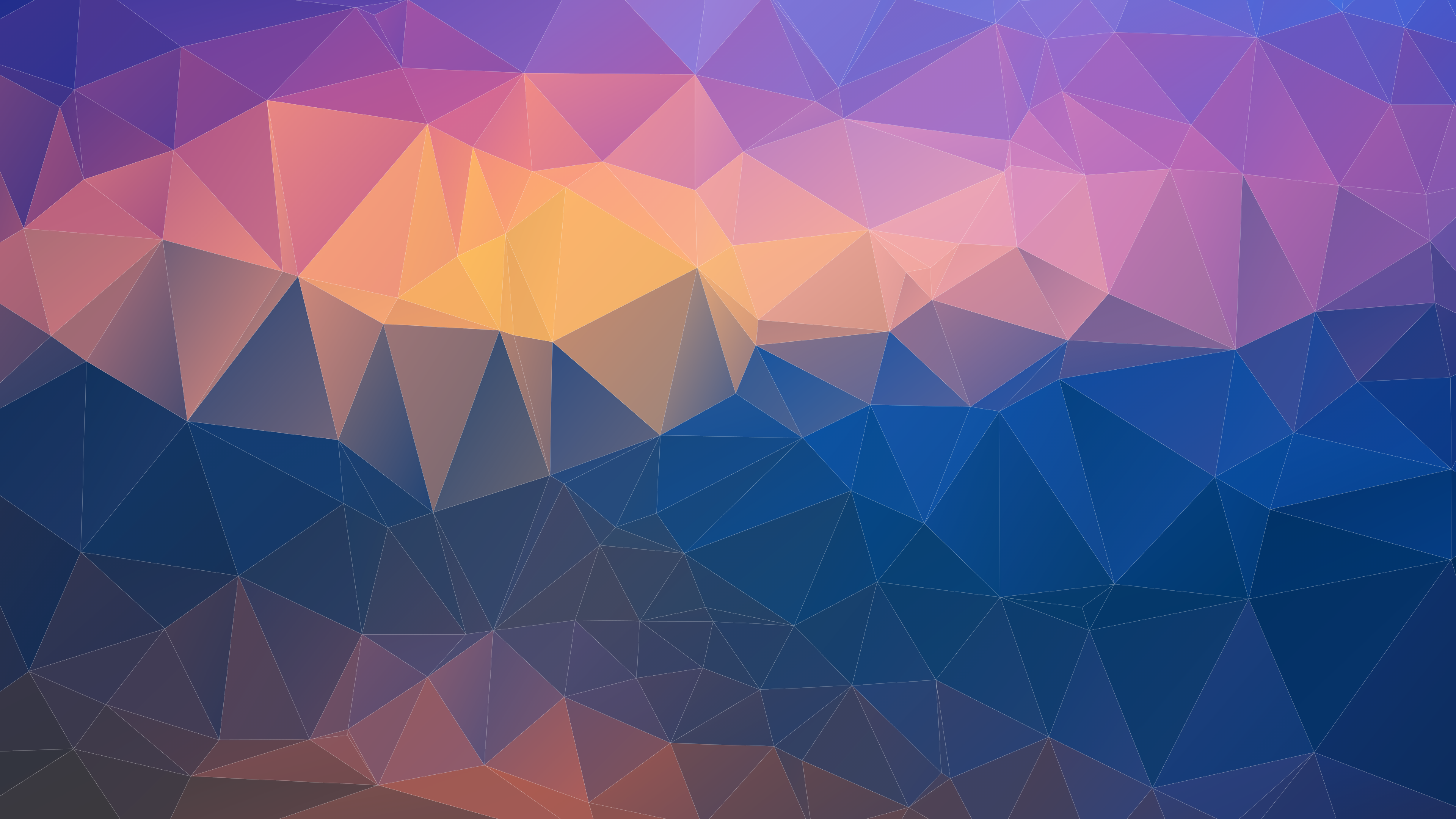 Download 3840x2160 Low Poly Triangles, Gradient, Warm Colors