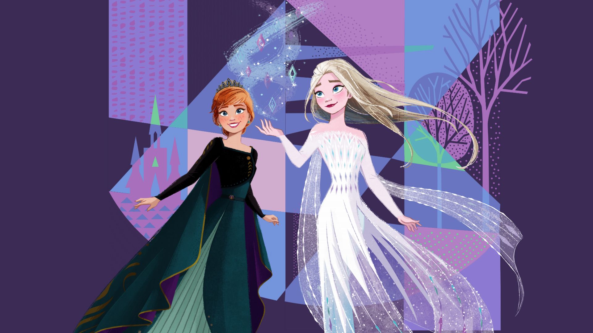 new Frozen 2 HD wallpaper with Elsa in white dress and her