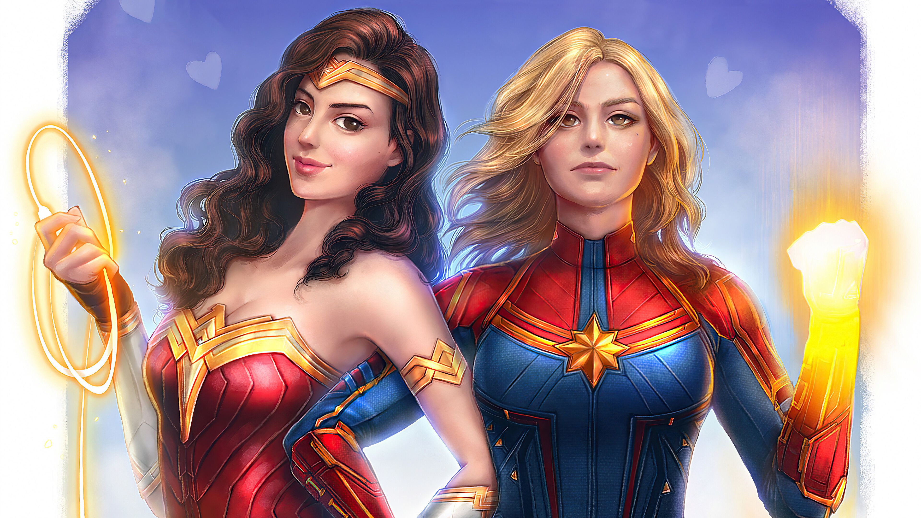 Captain Marvel, Wonder Woman, 4K wallpaper. Mocah.org HD