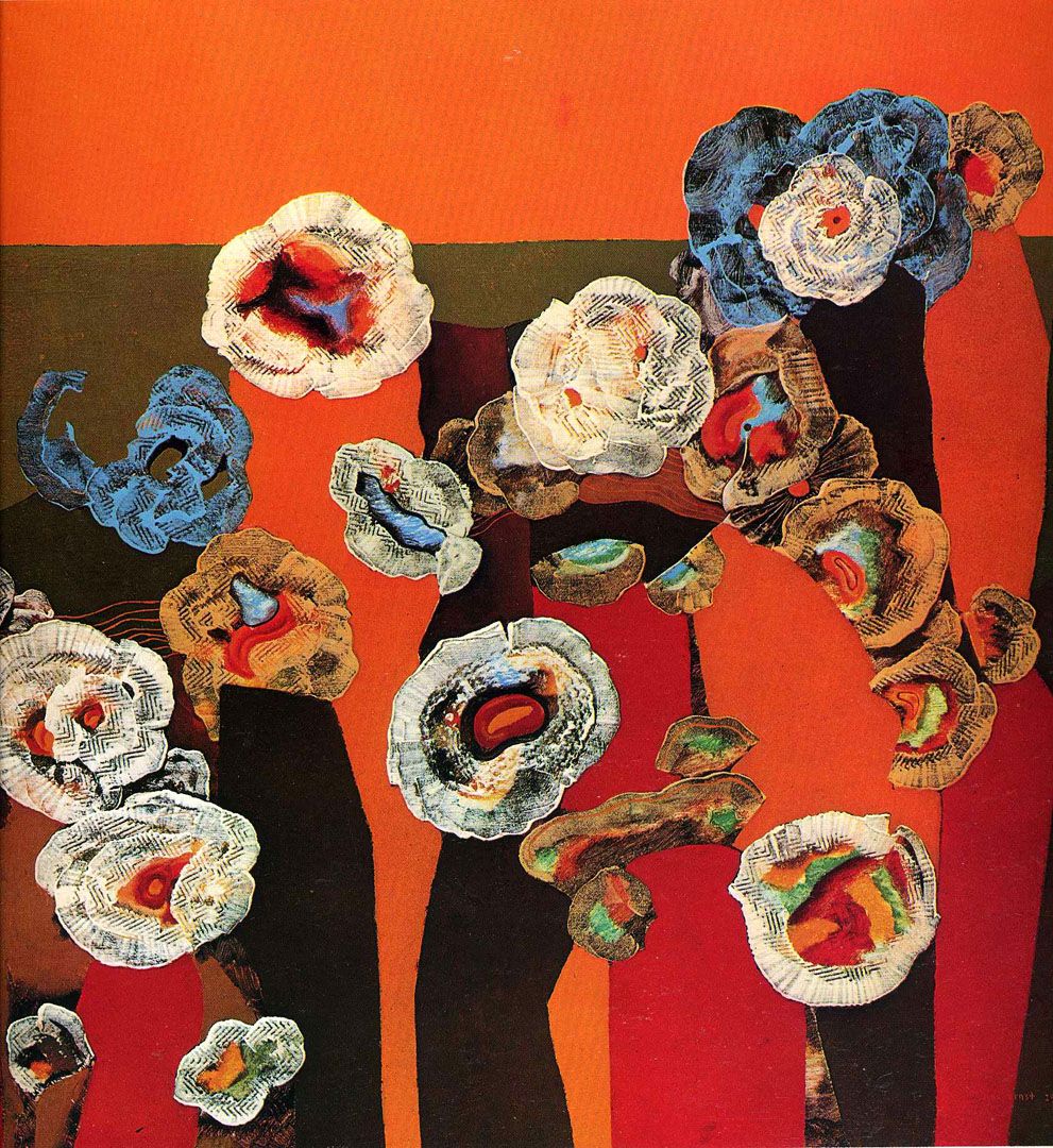 Collage Of Flowers surrealist max ernst art wallpaper