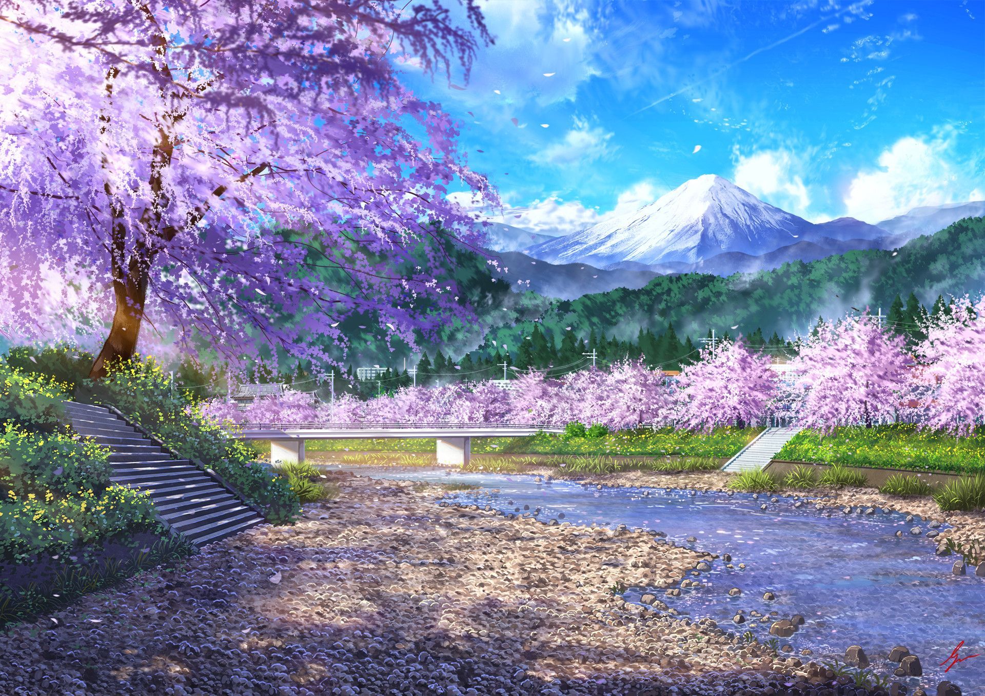 An Anime Girl Walking And Sitting Around Blue Florals Among Butterflies  Background, Picture Of Spring Flowers And Butterflies, Flowers, Spring  Background Image And Wallpaper for Free Download