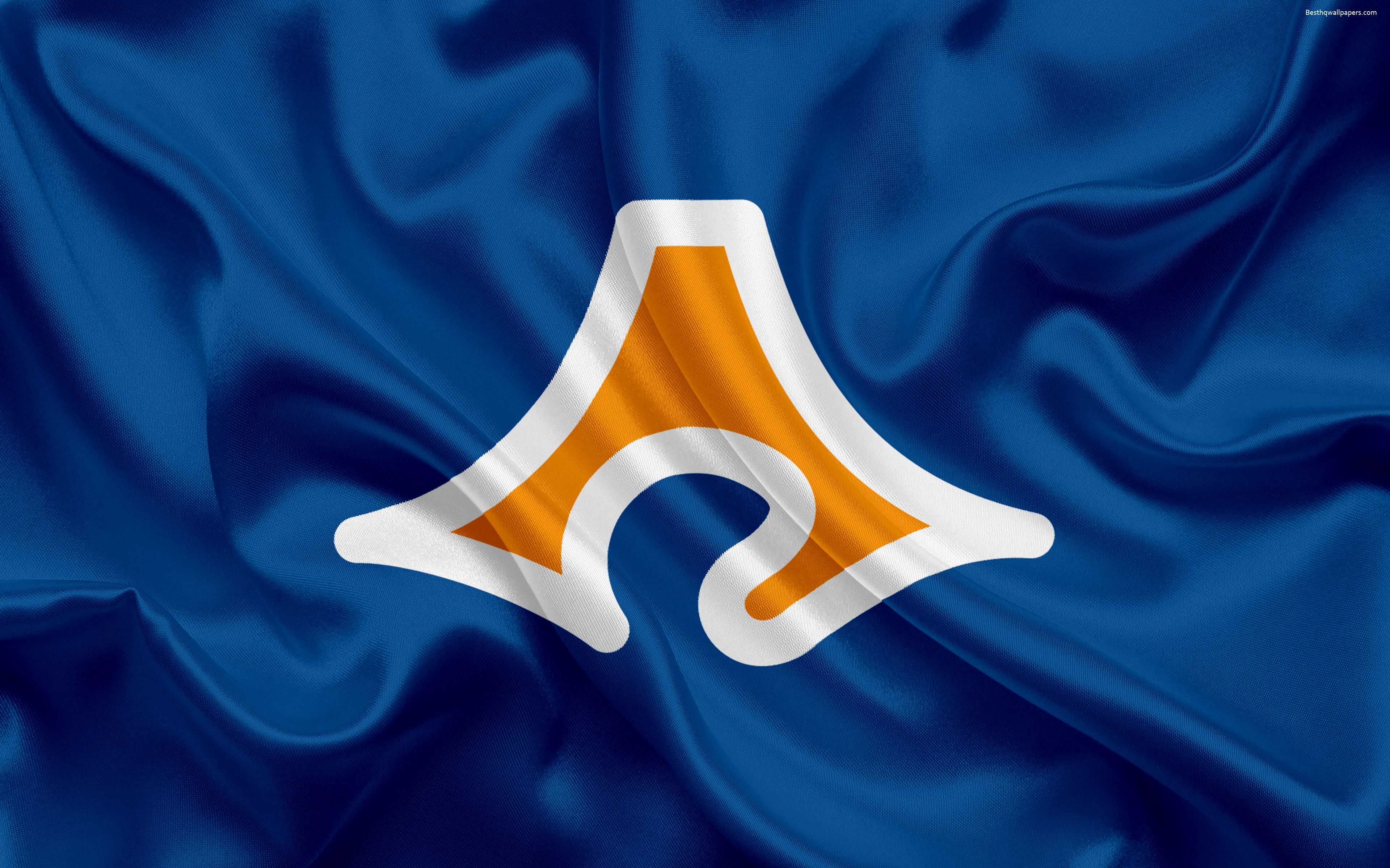 Download wallpaper Flag of Shizuoka Prefecture, Japan, 4k, silk