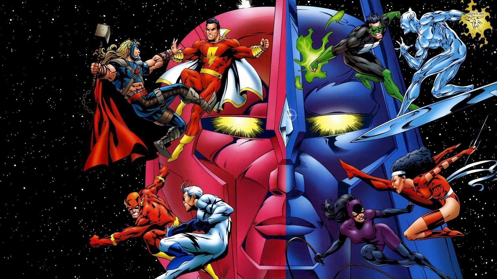 DC Comics vs Marvel superheroes wallpaper