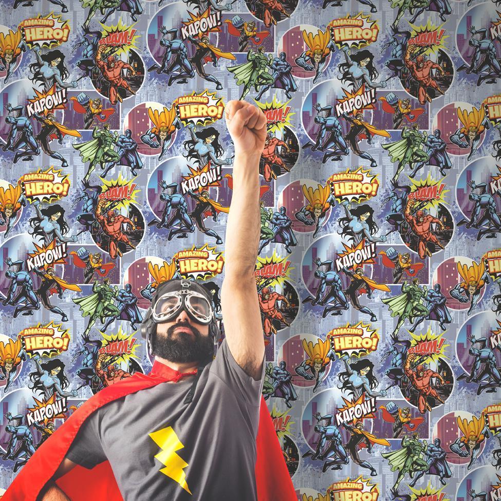 Multi Superheroes Wallpaper. Marvel and DC Comics Inspired L31501