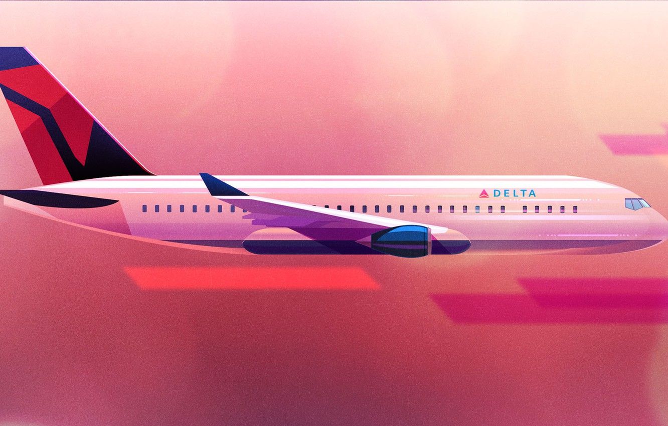 Wallpaper Minimalism, The plane, Liner, Flight, Board, Style