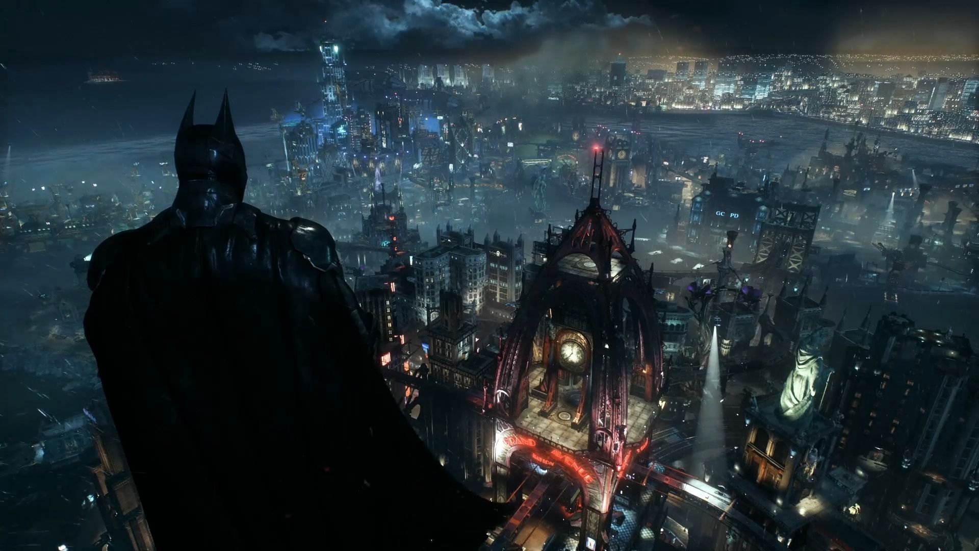 Batman Arkham Knight Gotham From Wayne Tower Live