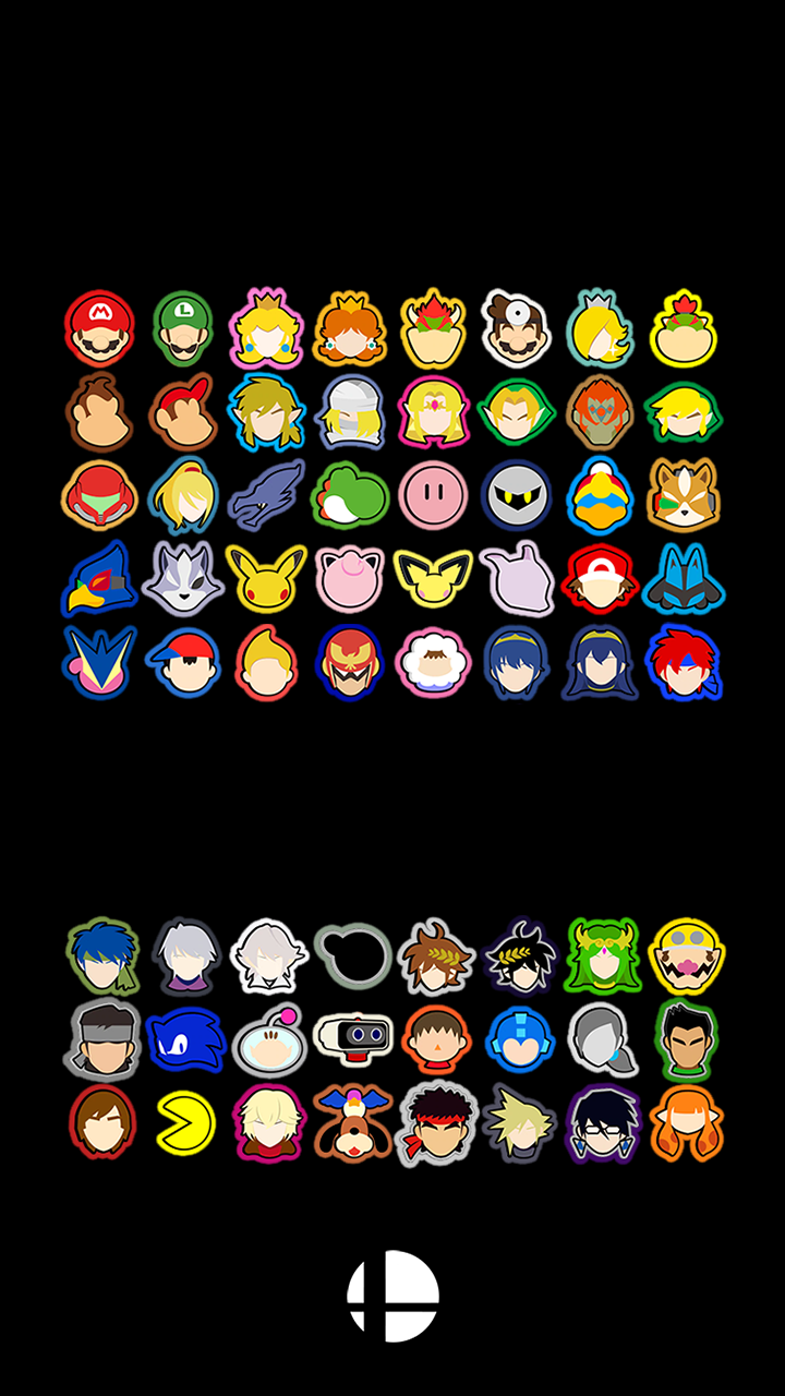 Made a SSBU wallpaper with empty rows for apps