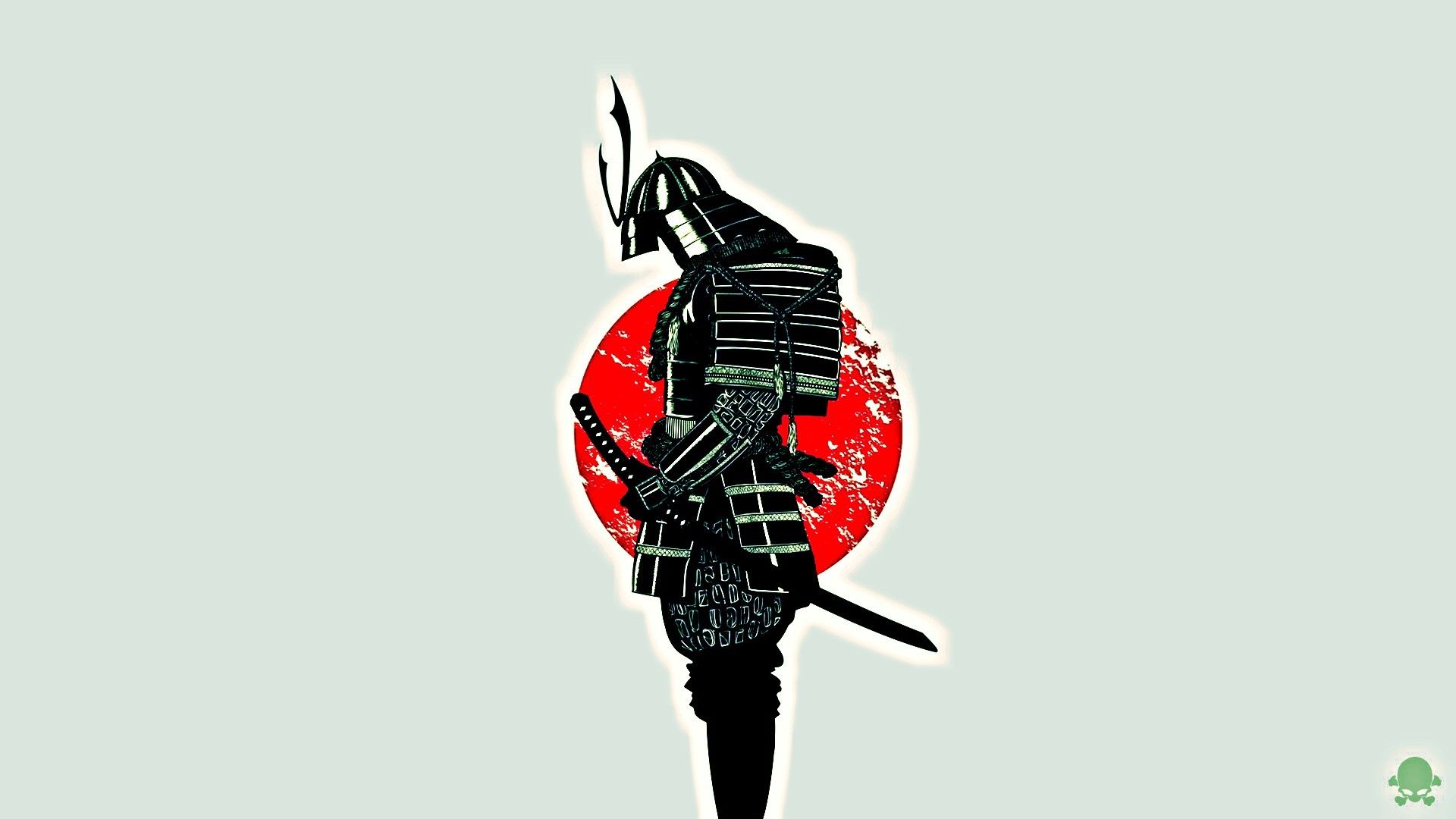 #minimalism, #flag, #samurai, #Japan, wallpaper. Mocah