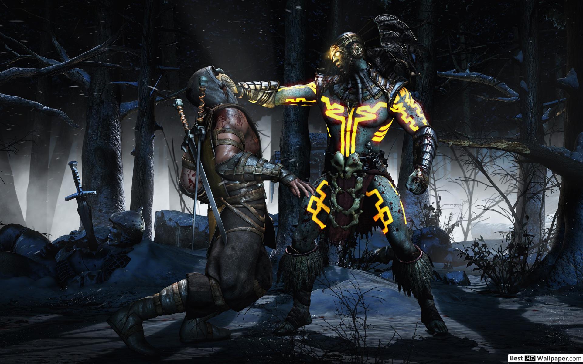 Mortal Kombat X Kahn Vs Scorpion HD fond d'écran télécharger