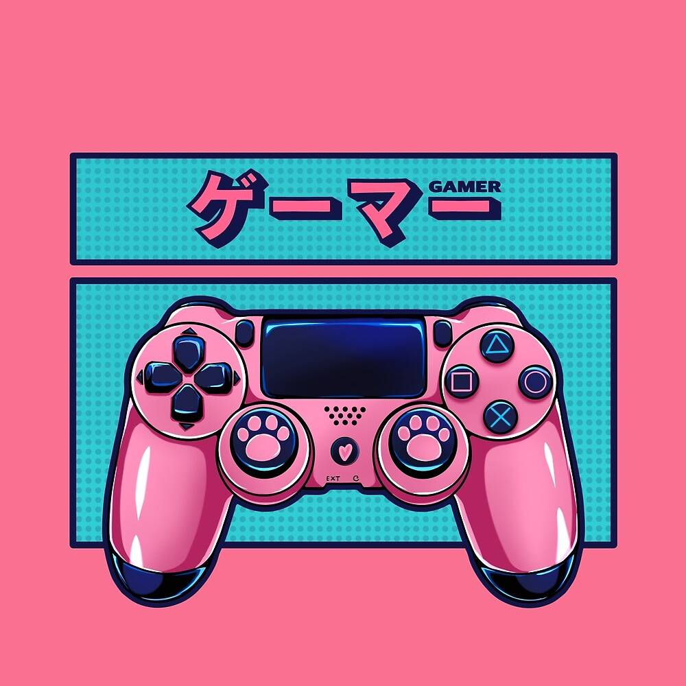 The cute pink controller design. Gamer girl, Gamers anime, Cute games