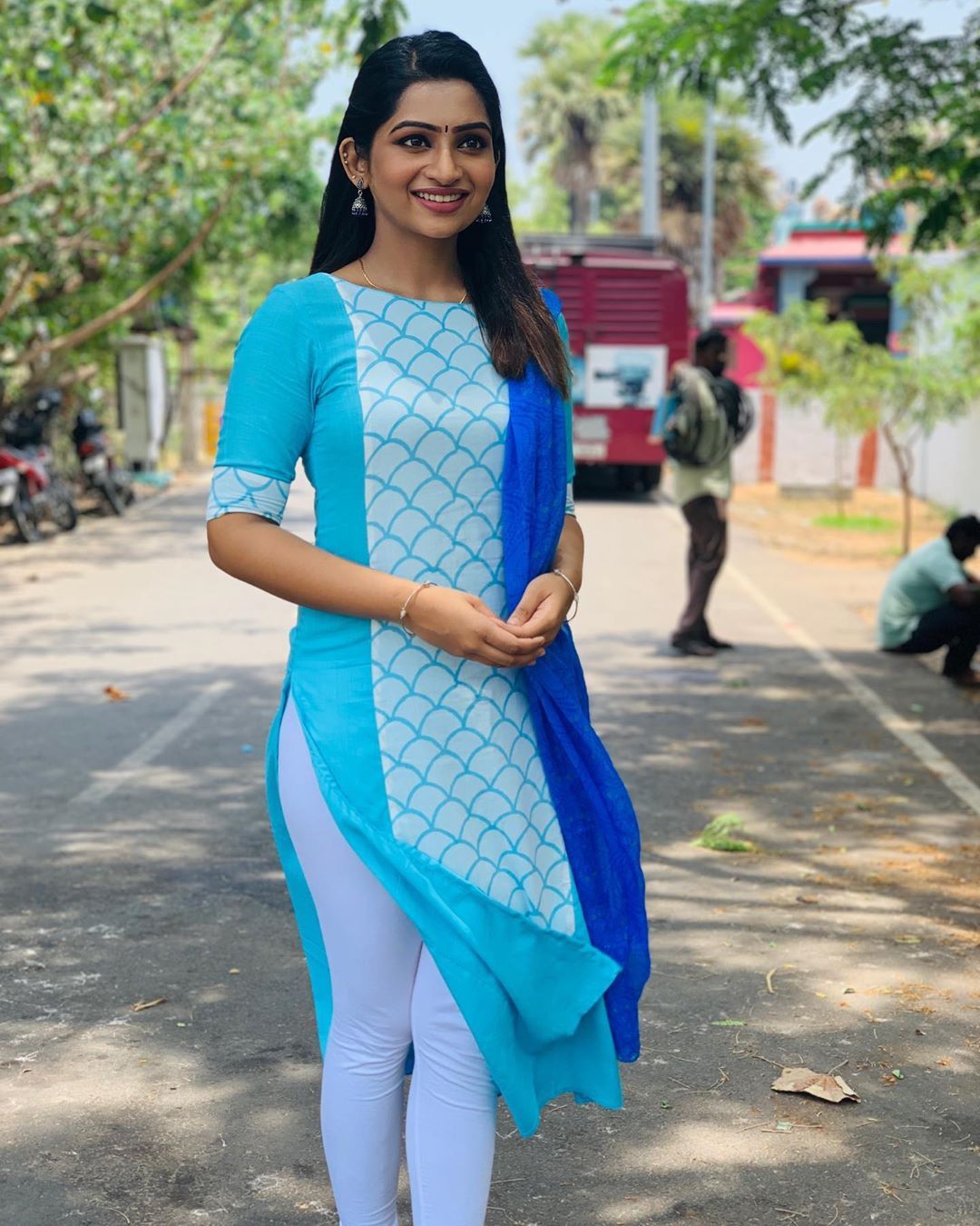 Image may contain: 1 person, standing and outdoor. Beauty women