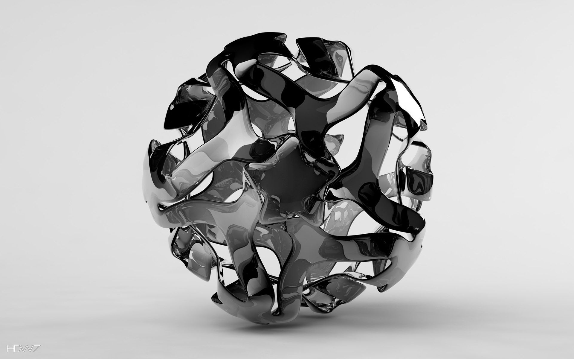 3D glass abstract sphere ball. HD wallpaper gallery