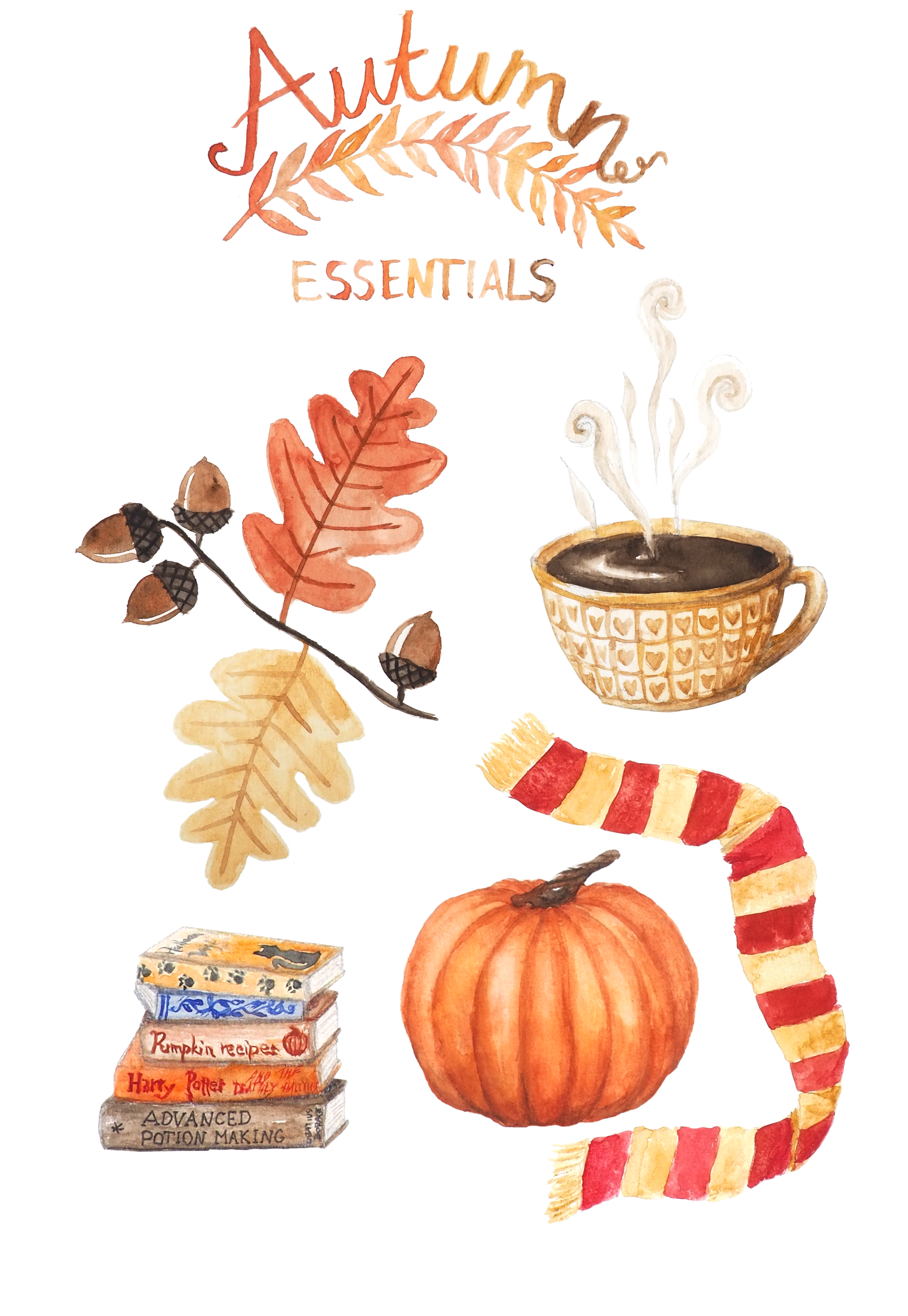 Autumn Essentials Illustration on Redbubble.com. Cute fall wallpaper, Autumn illustration, Autumn art