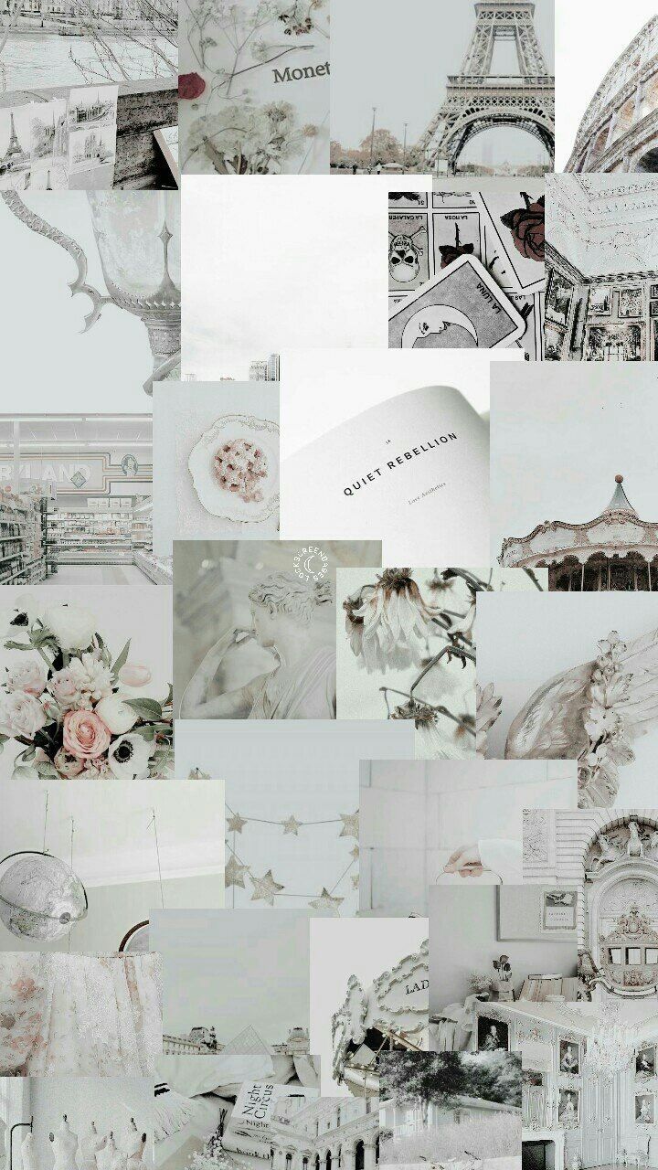 Gray Aesthetic Wallpaper Collage - Mariething