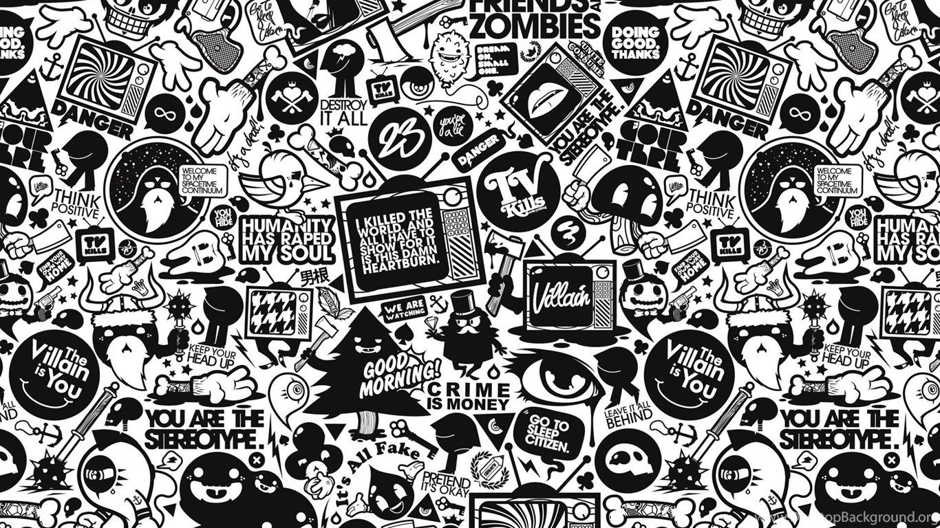 Black And White Collage, Vector, 1920x1080 HD Wallpaper And FREE