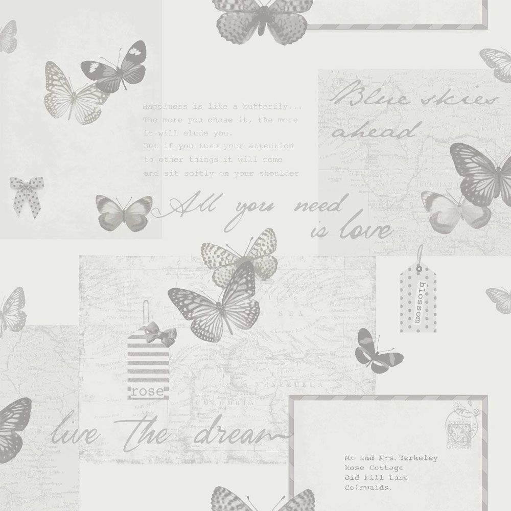 Arthouse Retro Collage Wallpaper Grey from I Love