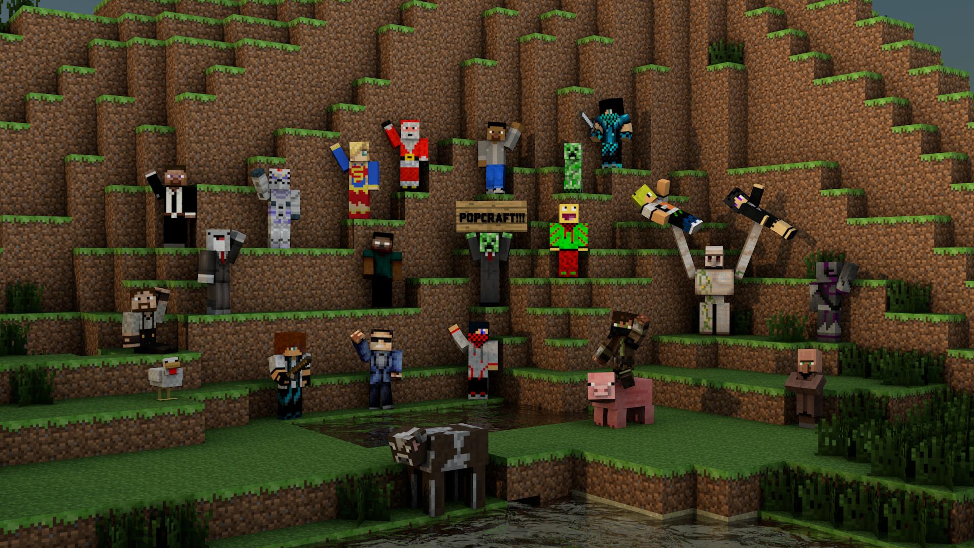 3D HD Minecraft Wallpaper Made With Cinema 4D And Photohop CS6