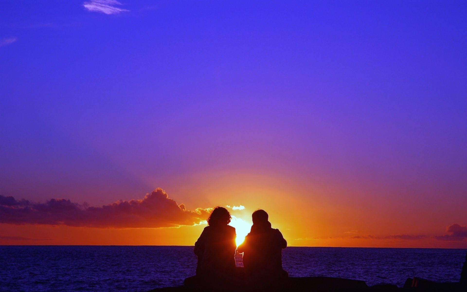 Romantic Couple At Sunset