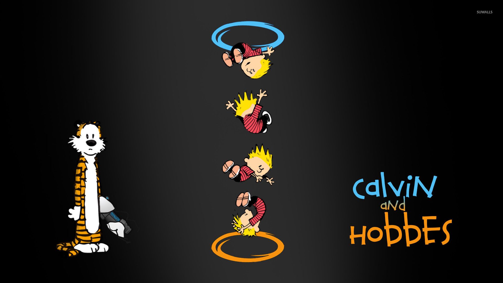 Calvin and Hobbes Portal crossover wallpaper wallpaper