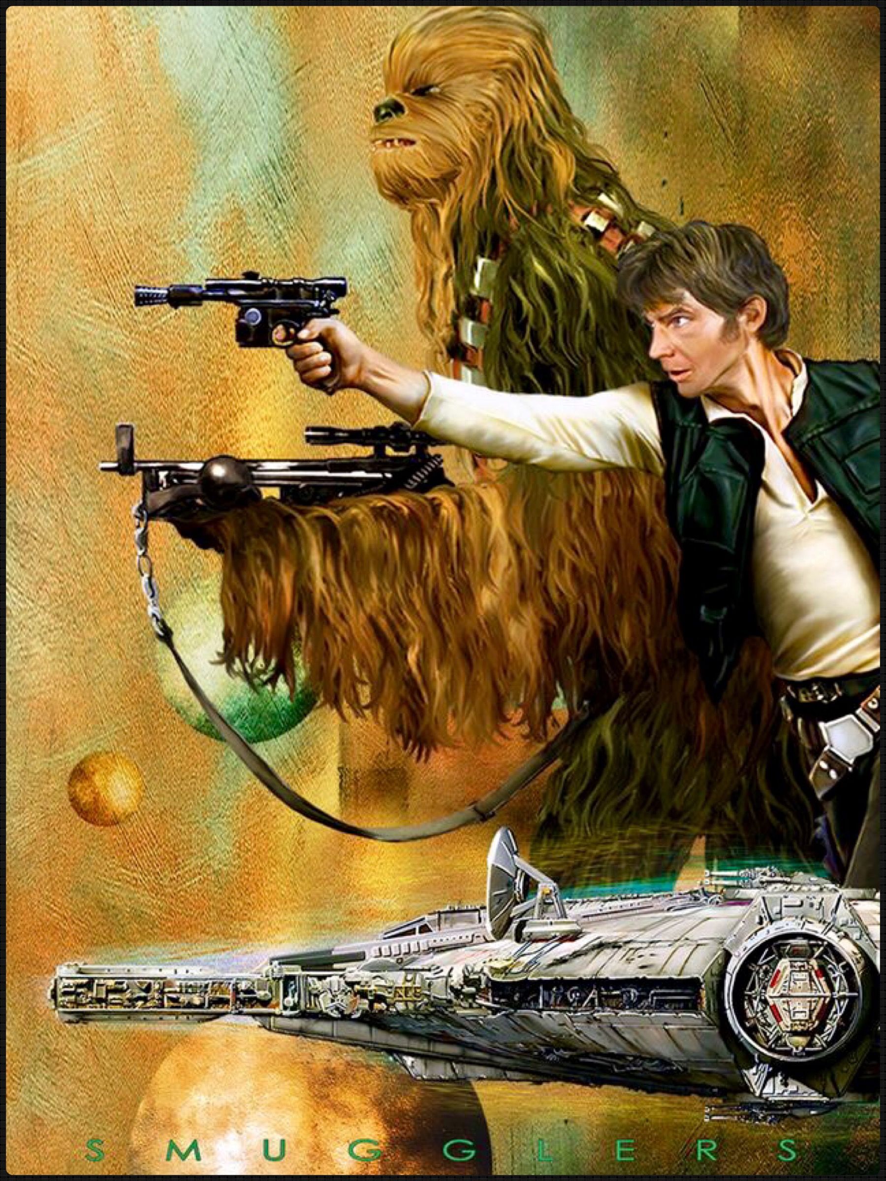 Han Solo and Chewbacca Star Wars. Star wars art, Star wars