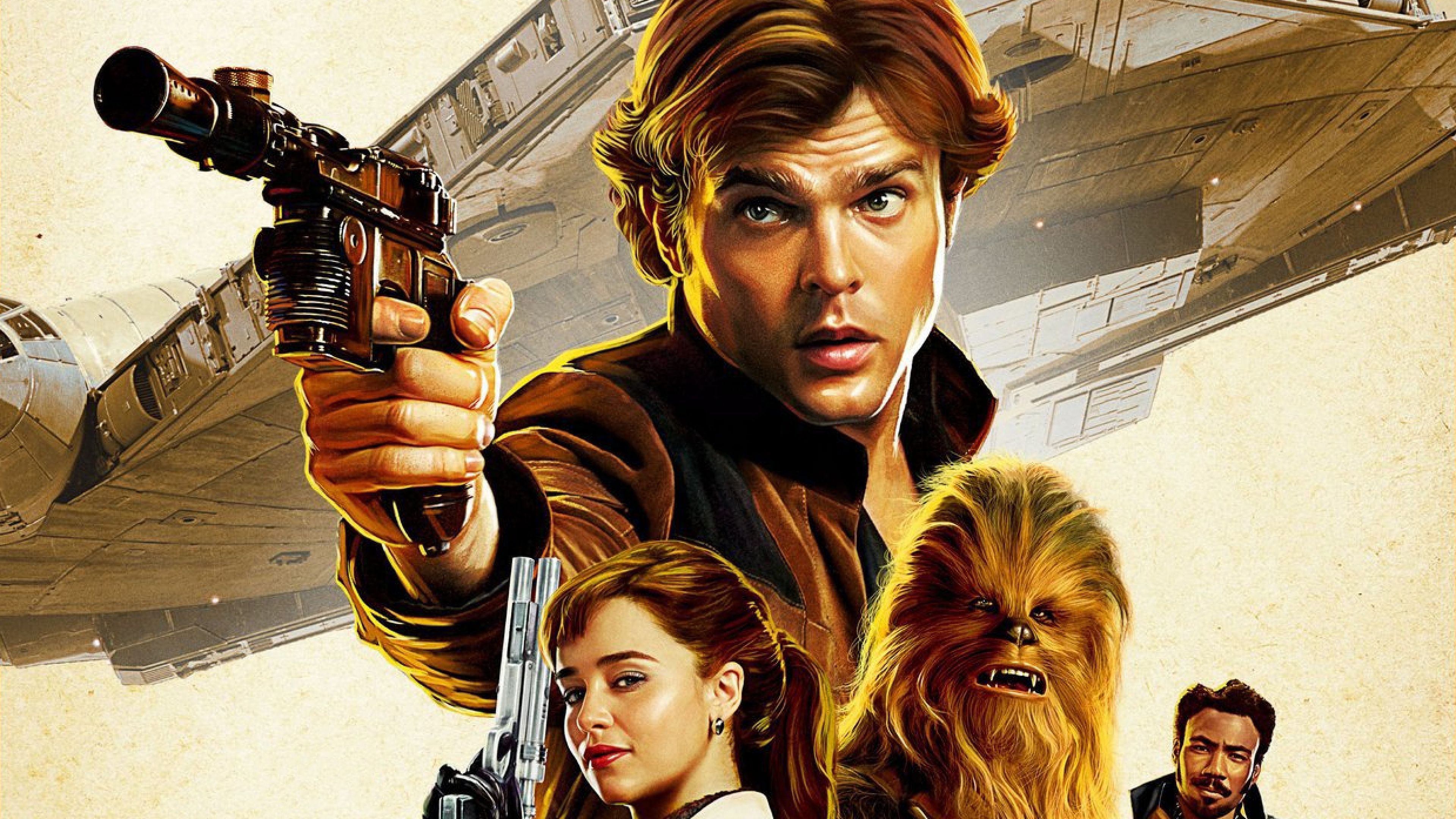 Han Solo Qi'ra Chewbacca Lando Calrissian A Star Wars Story 4K