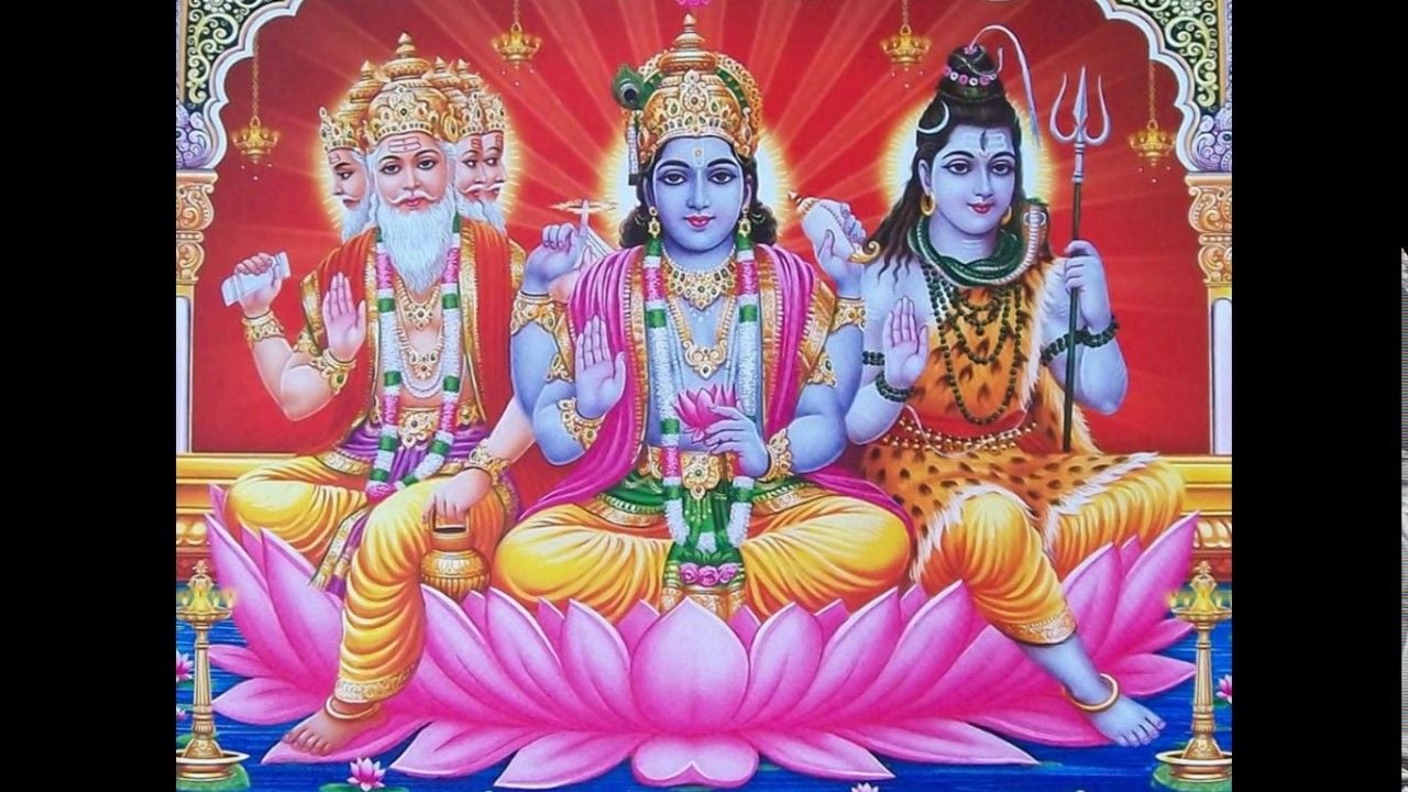 God God Brahma, Vishnu And Mahesh Picture Wallpaper Photo Video