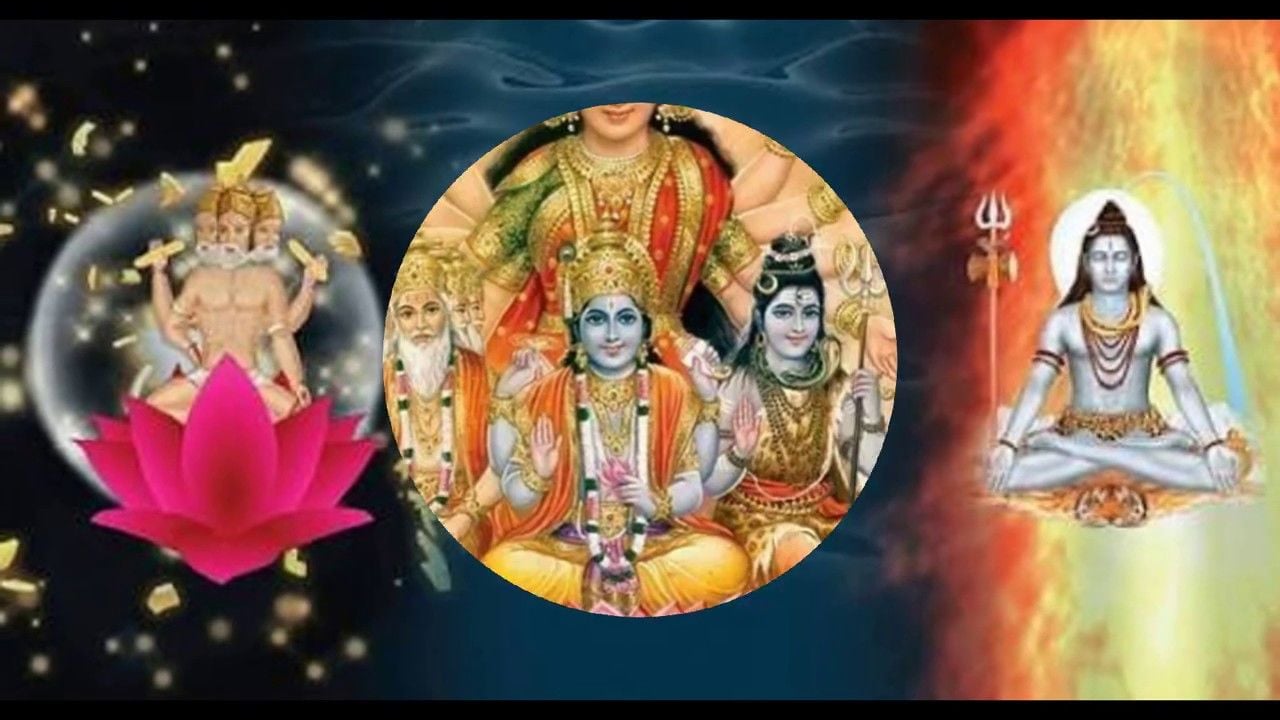 Good Morning Wishes With God Brahma, Vishnu And Mahesh Wallpaper