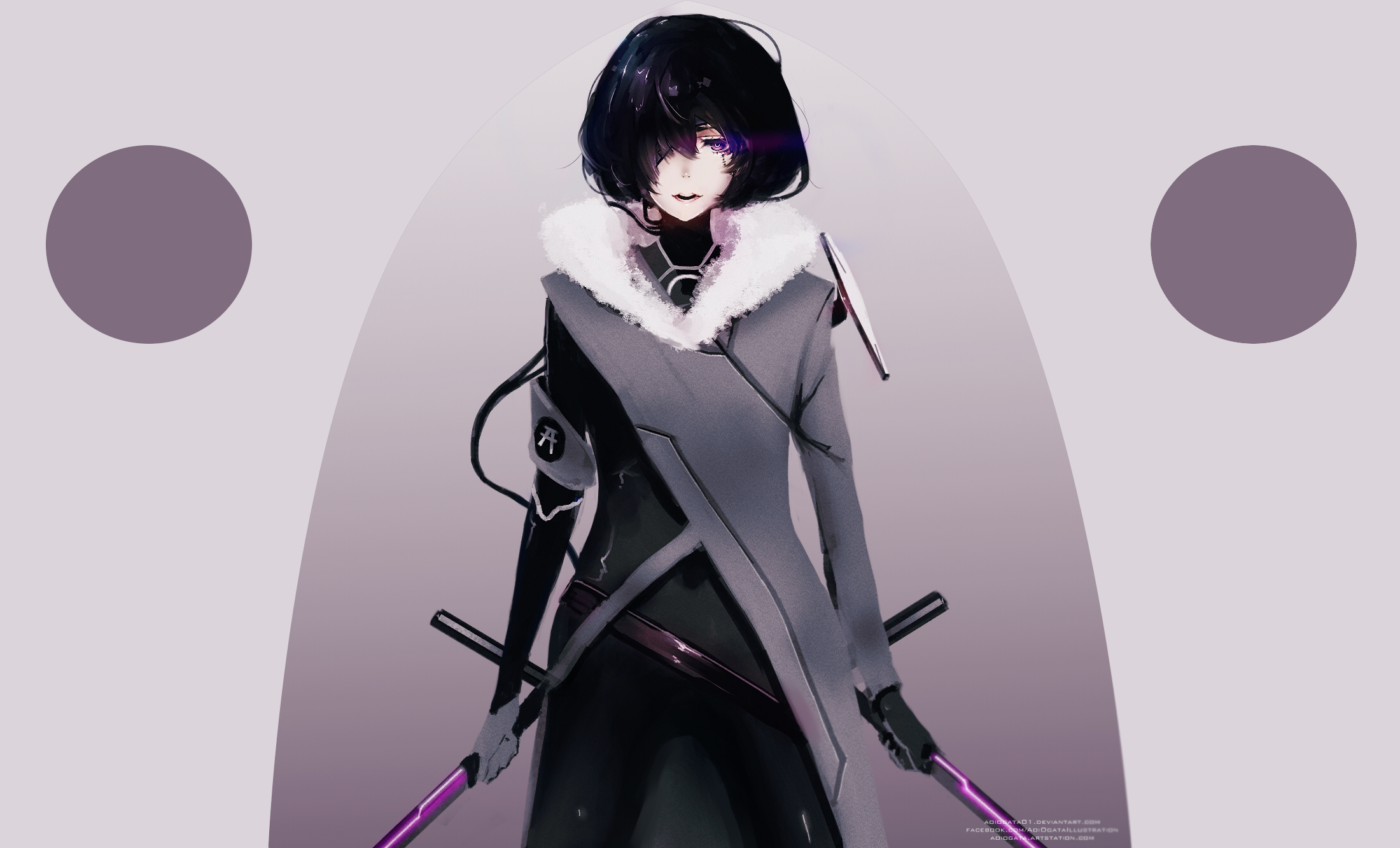 Original (Anime), Uniform, Black Hair, Short Hair, Sword