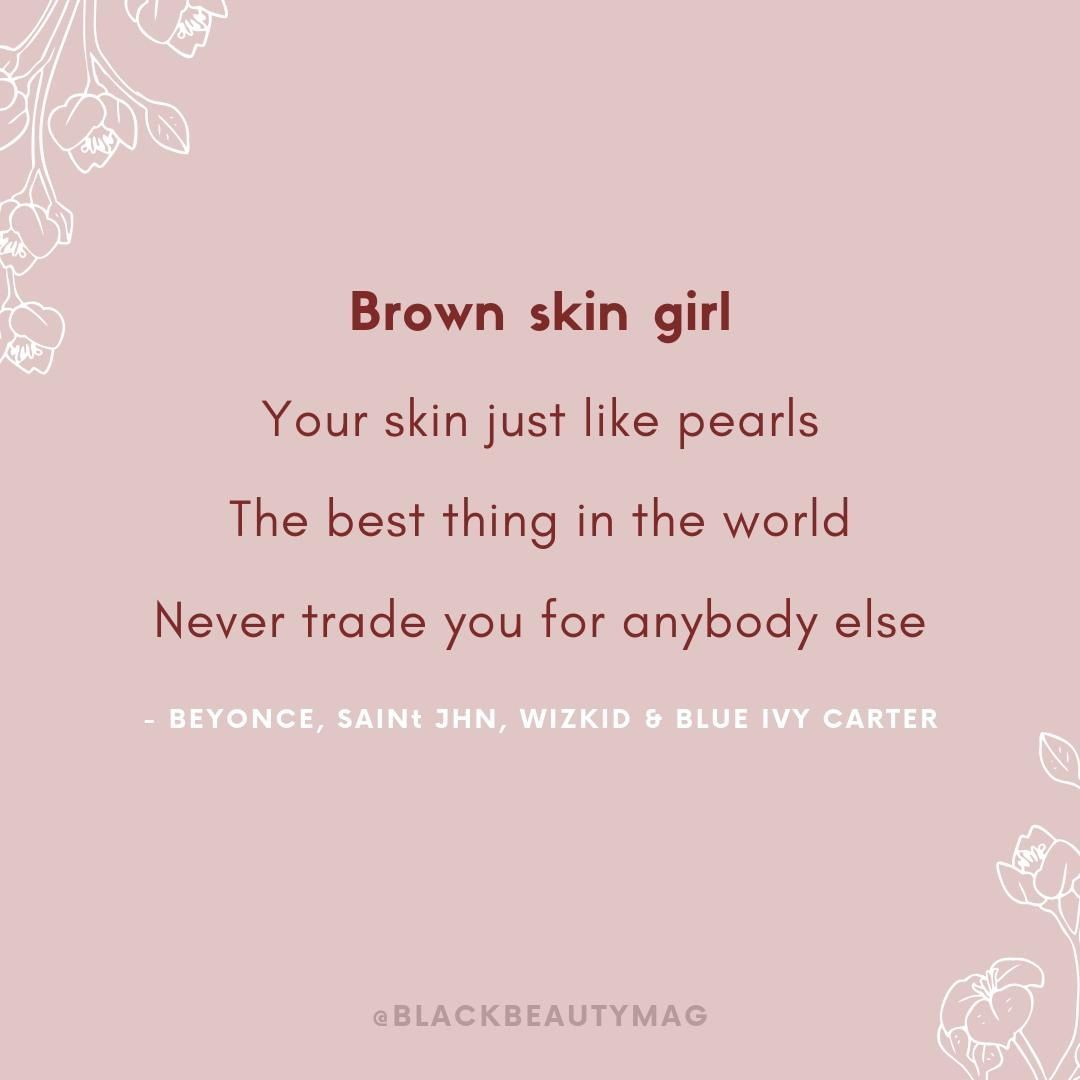 Brown skin girl. Your skin just like pearls. The best thing in
