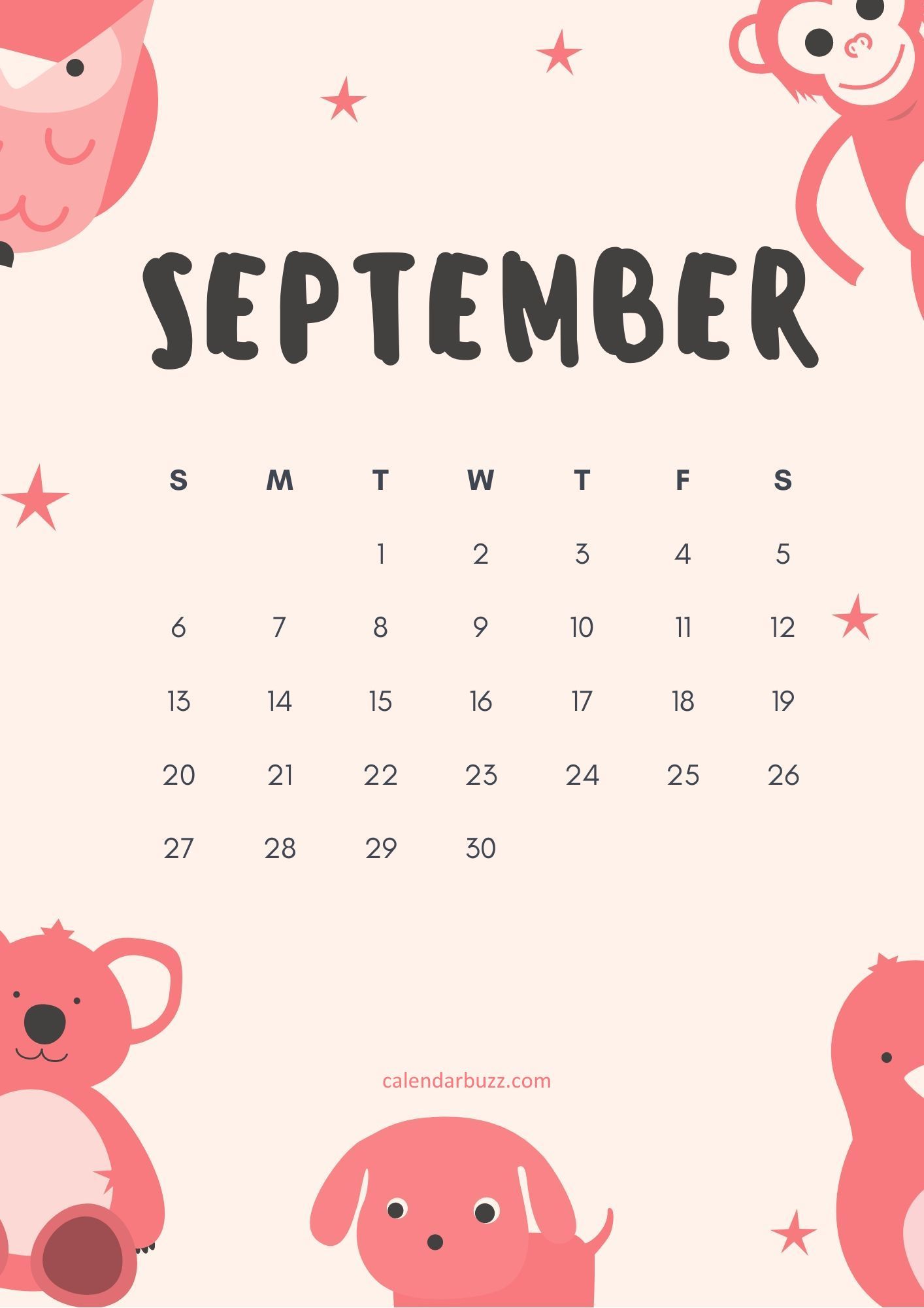 September 2020 Mobile Calendar Wallpaper Download