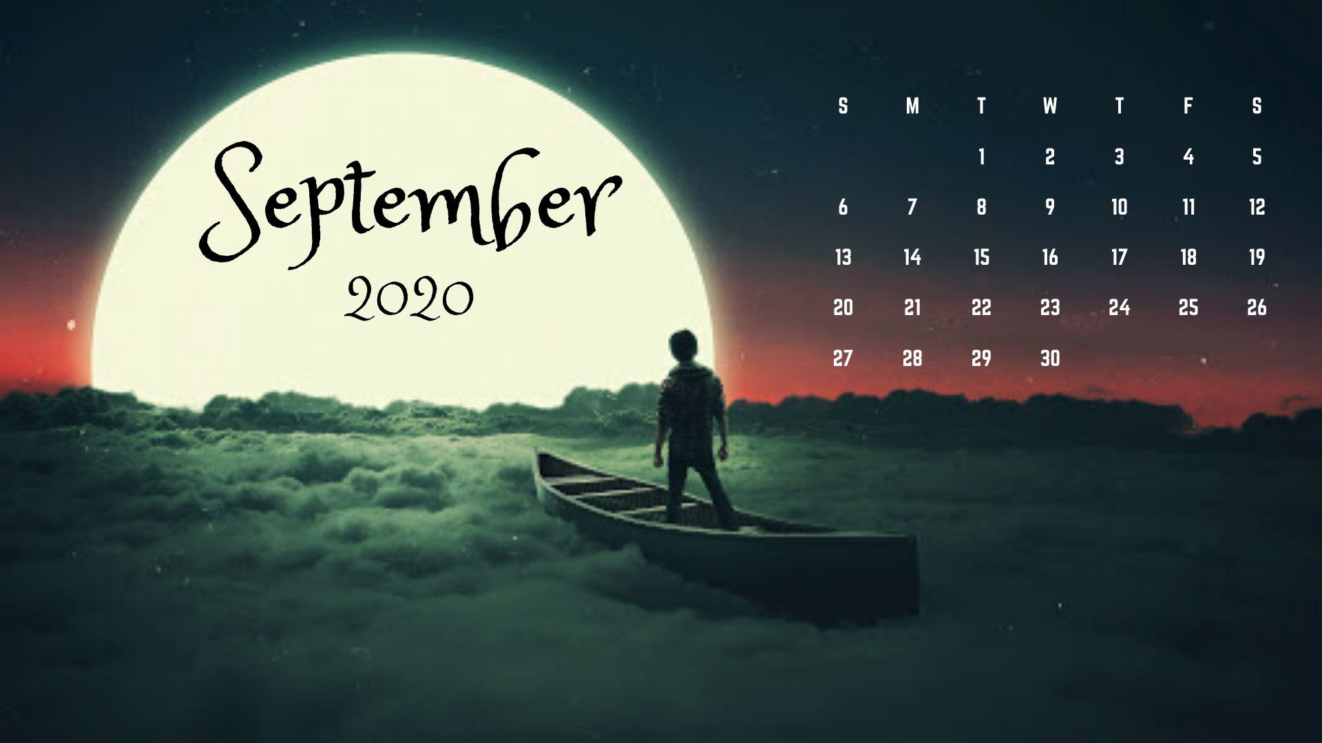 September 2020 Desktop Calendar Wallpaper Download