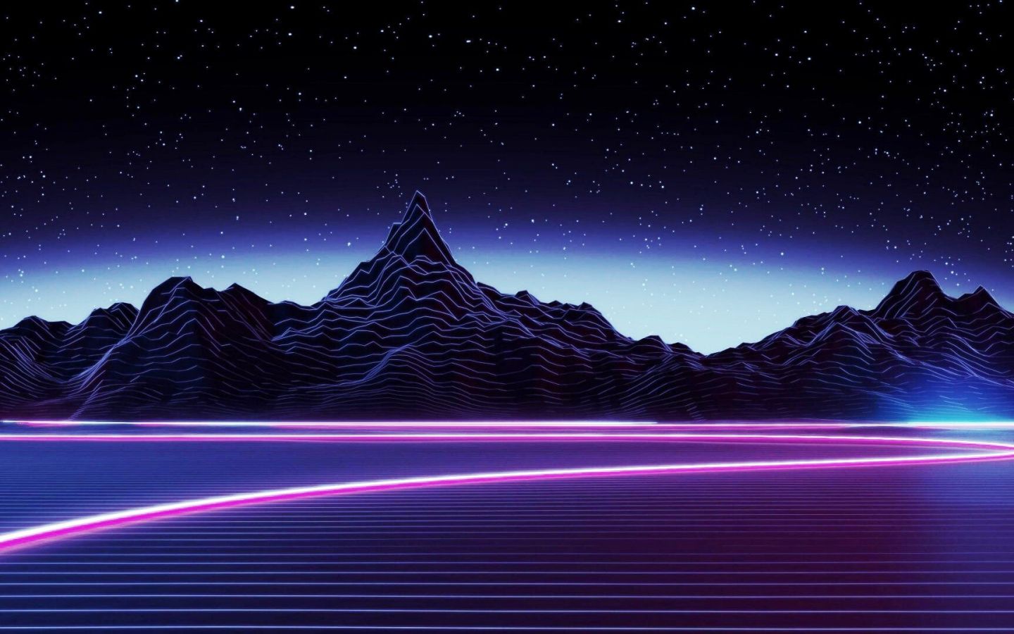 Free download Desktop Neon Mountain Wallpaper Dark Aesthetic