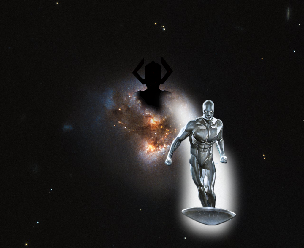 Merged some Silver Surfer and Galactus art with a NASA photo of a