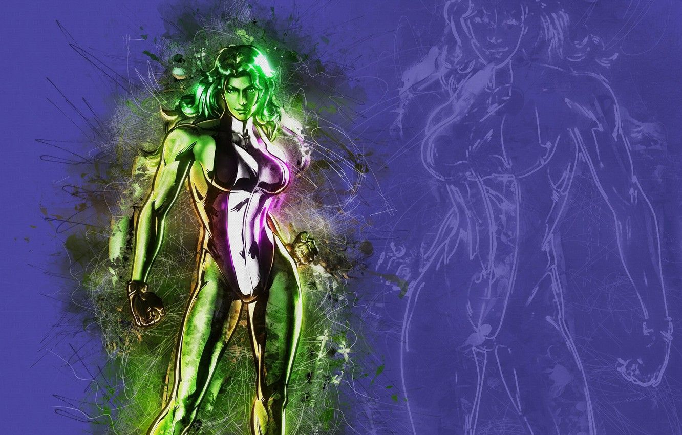 Wallpaper Green, Girl, Fantasy, Hulk, Mood, Marvel, Muscles, Comics, Digital Art, Artwork, Superhero, Strength, Fantasy Art, Rage, She Hulk, Anger Image For Desktop, Section фантастика