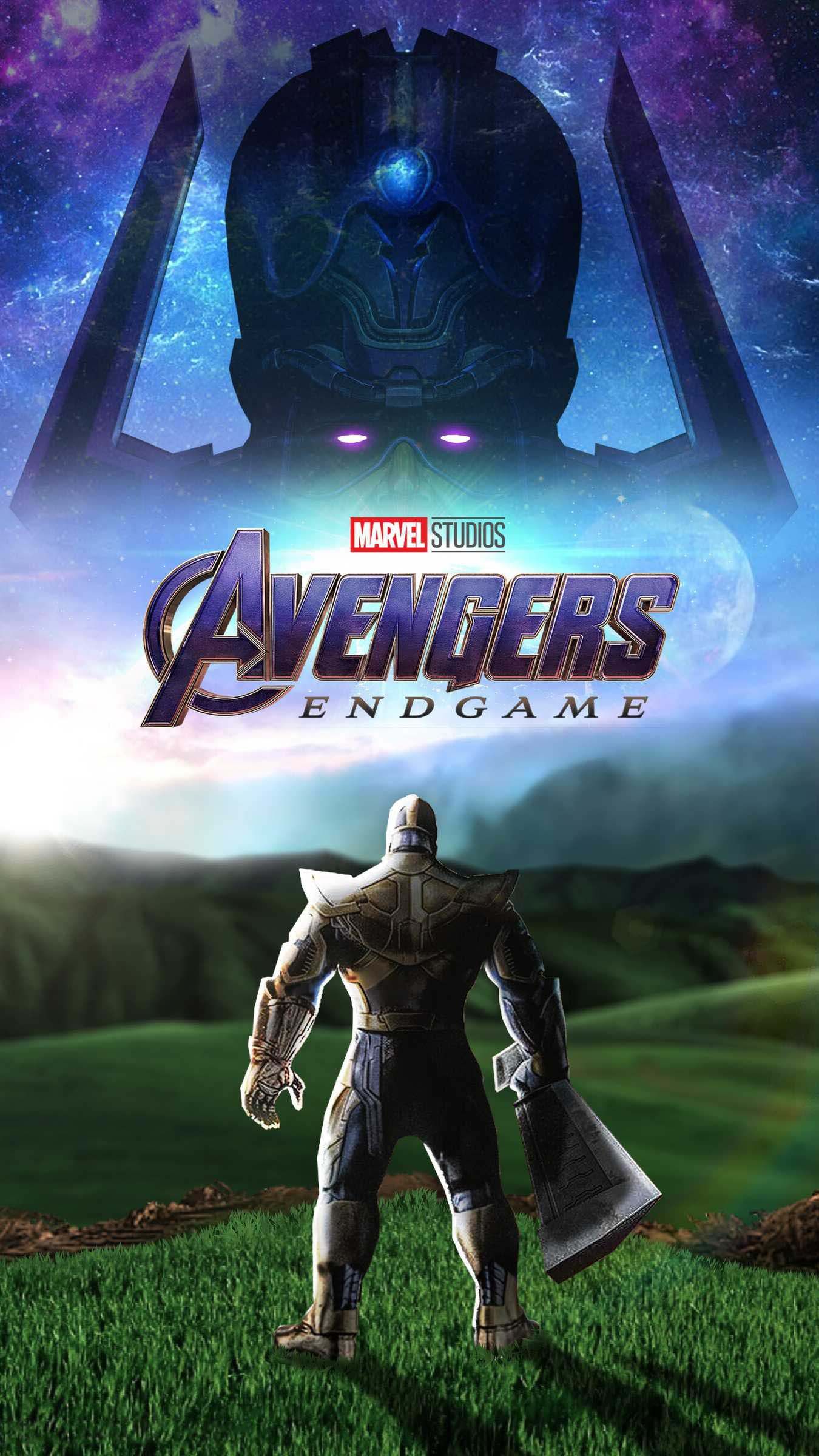 Avengers Endgame Thanos Vs Galactus IPhone Wallpaper. Marvel