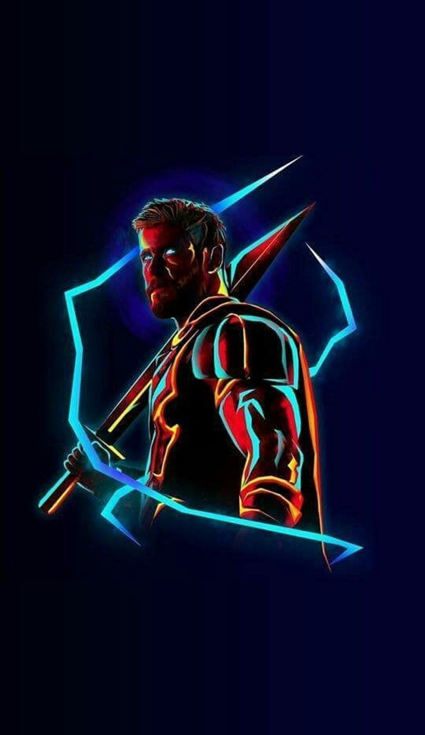 Marvel neon. Thor wallpaper, Avengers wallpaper, Marvel wallpaper